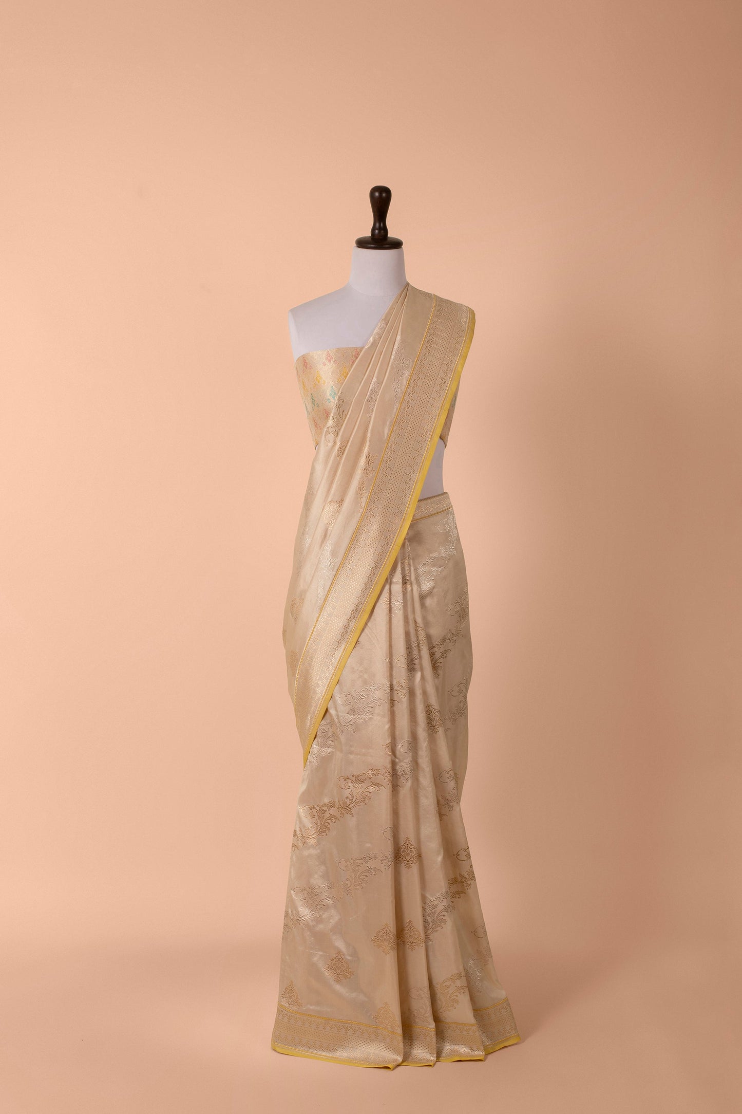 Handwoven Beige Silk Saree