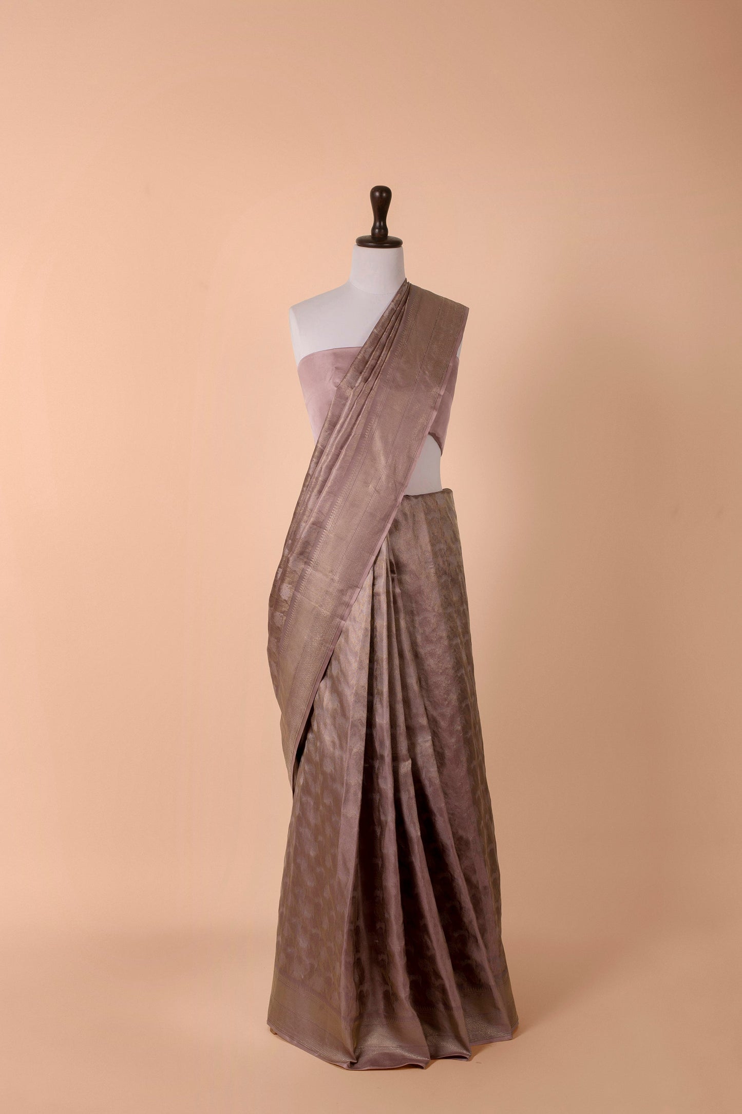 Handwoven Mauve Tissue Saree