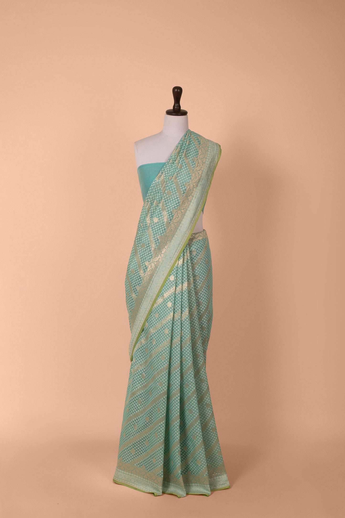 Handwoven Blue Cotton Saree