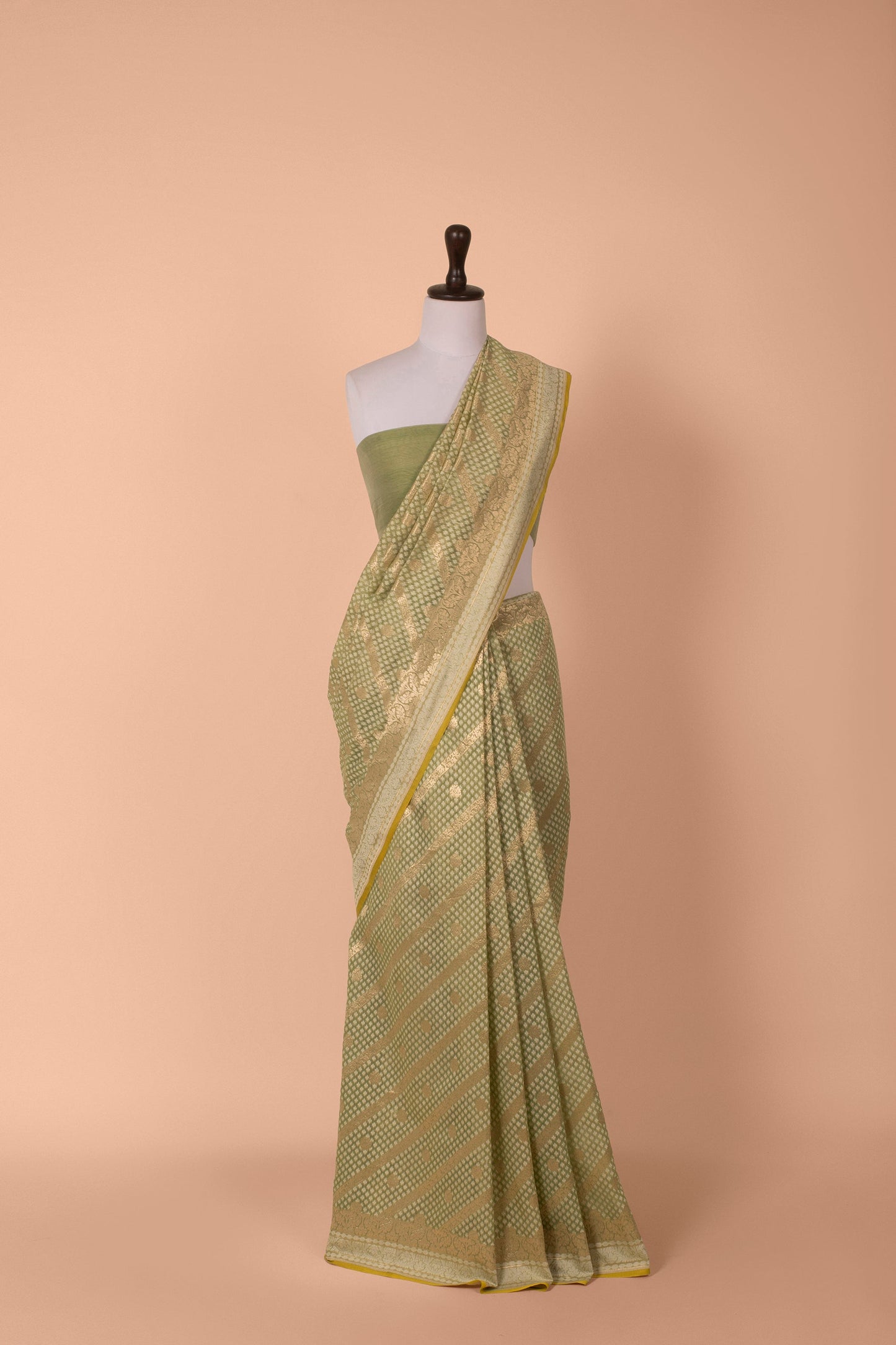 Handwoven Green Cotton Saree