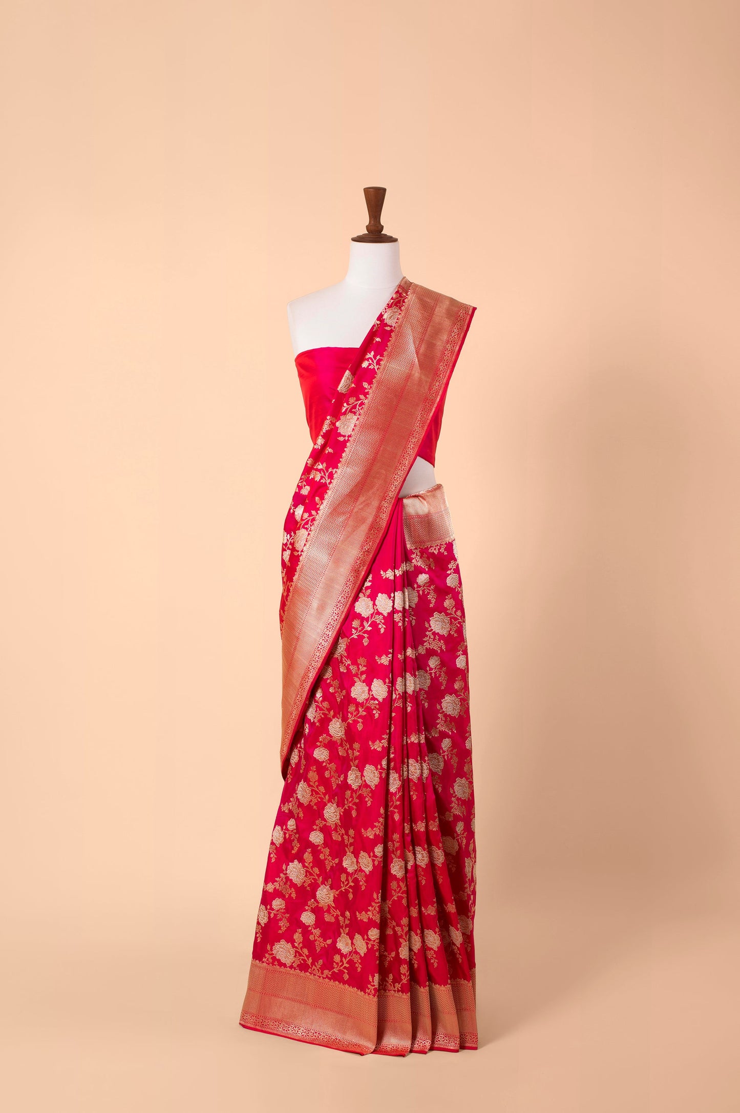 Handwoven Red Silk Sari
