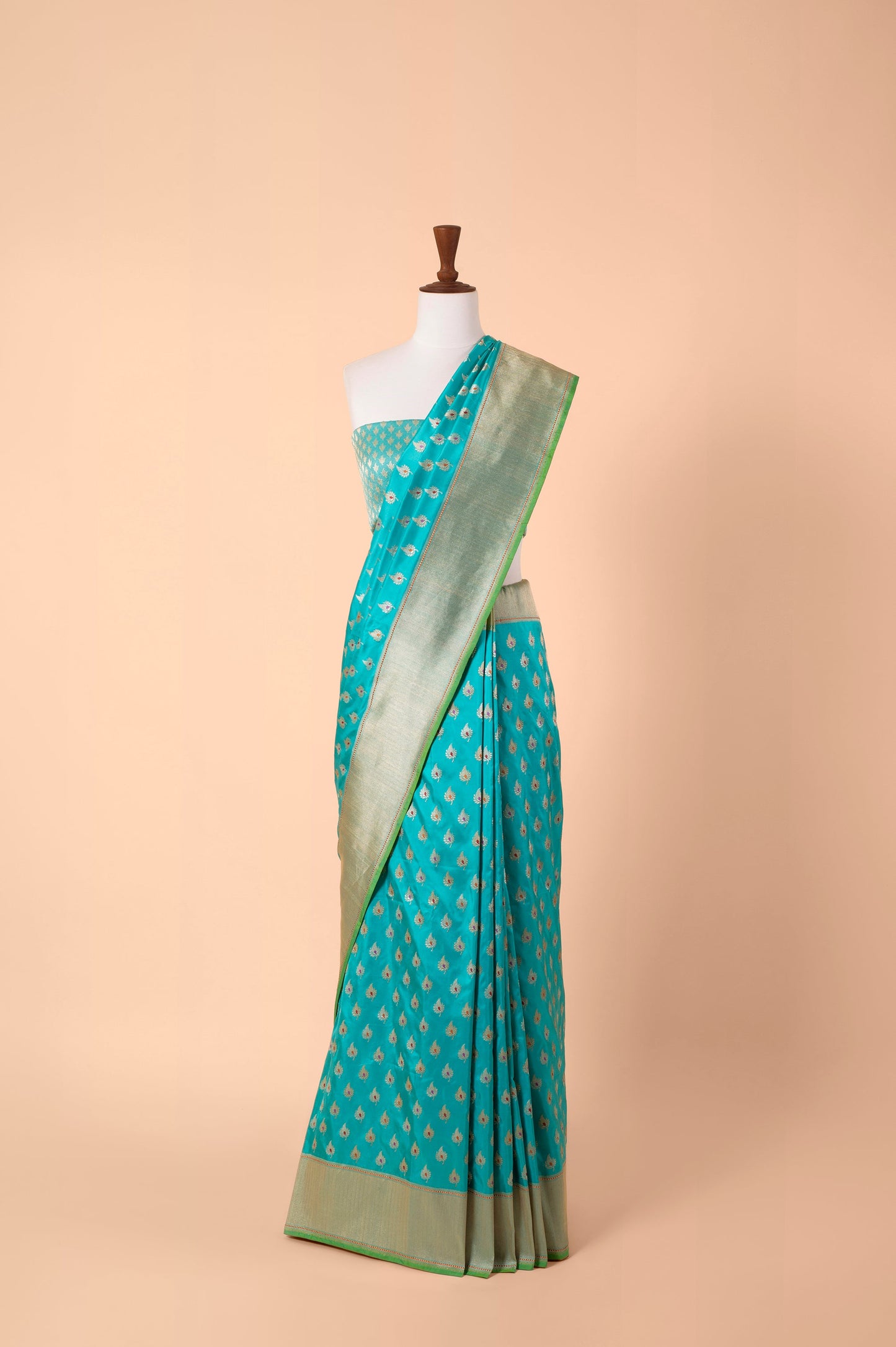 Handwoven Blue Silk Sari