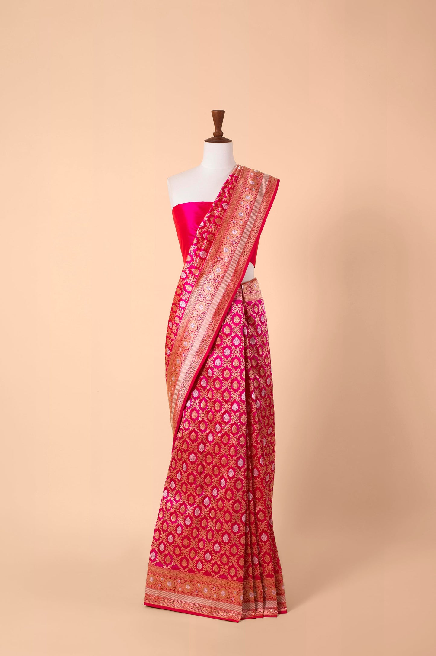 Handwoven Pink Silk Sari