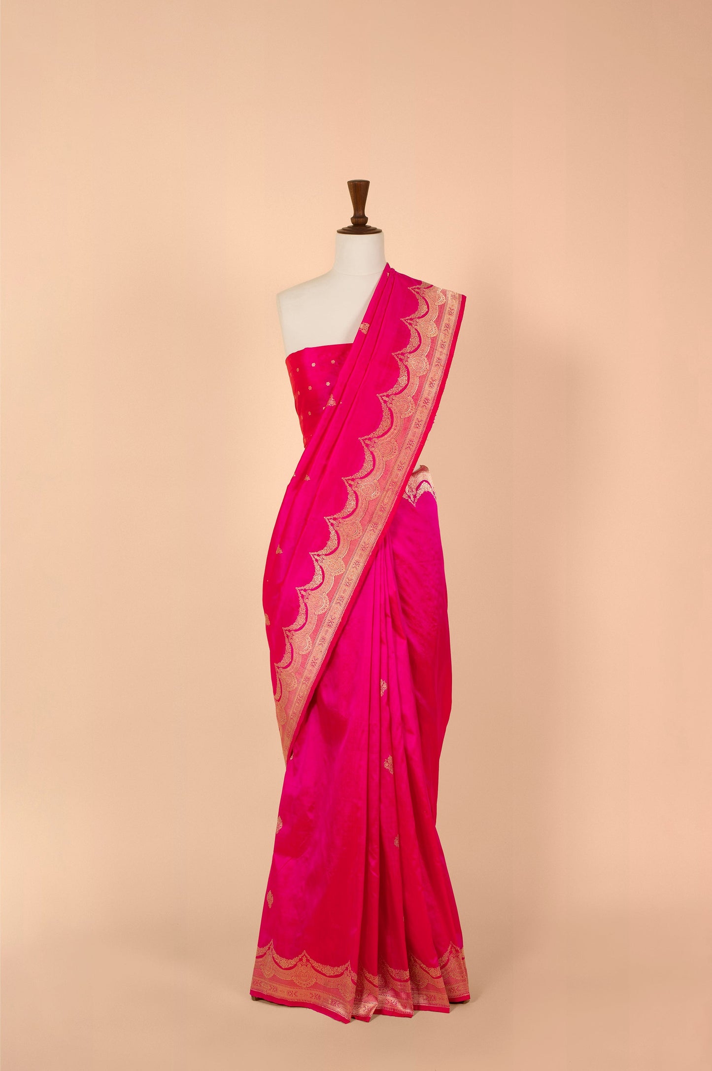 Handwoven Pink Silk Sari