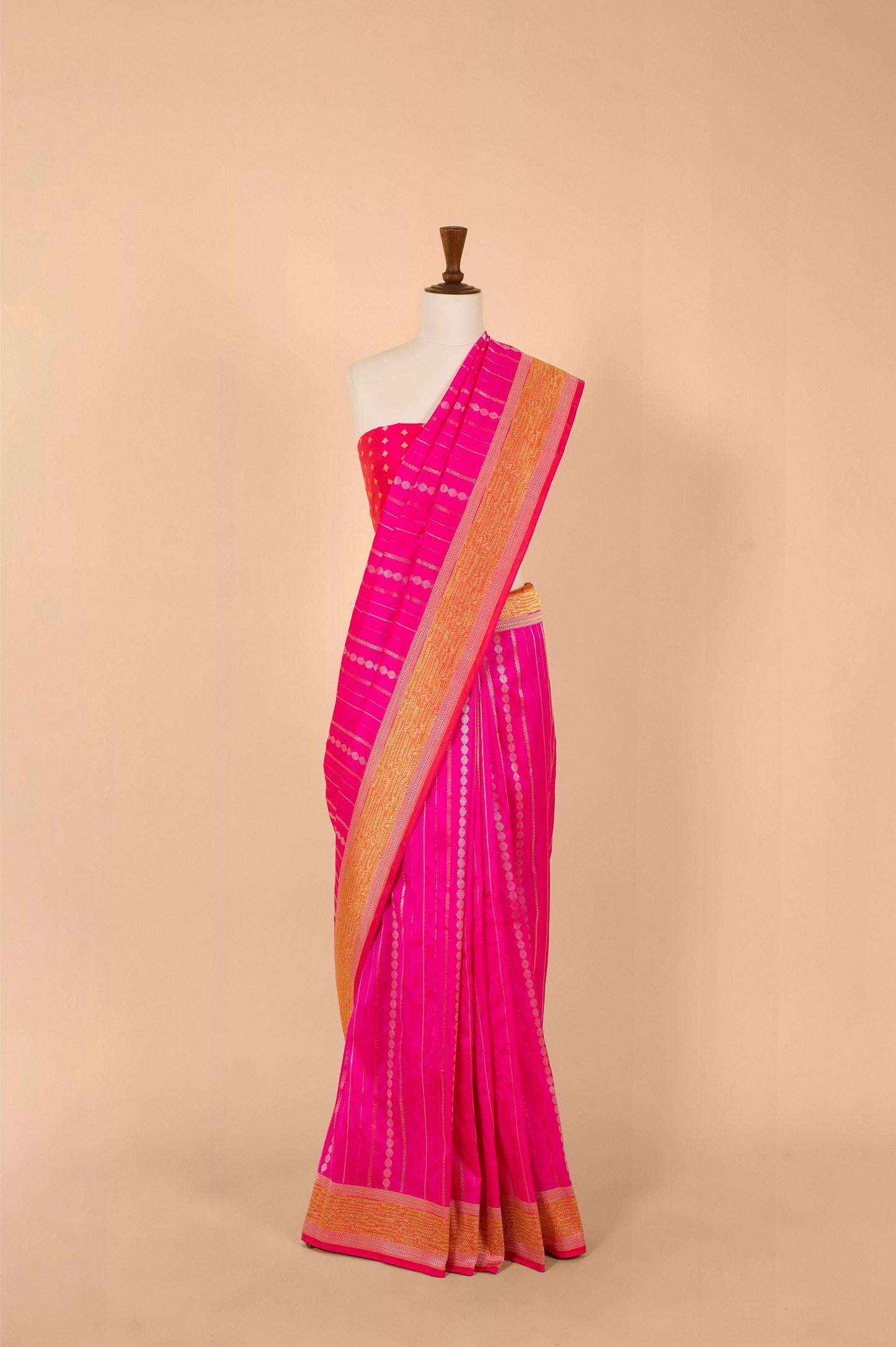 Handwoven Pink Silk Sari