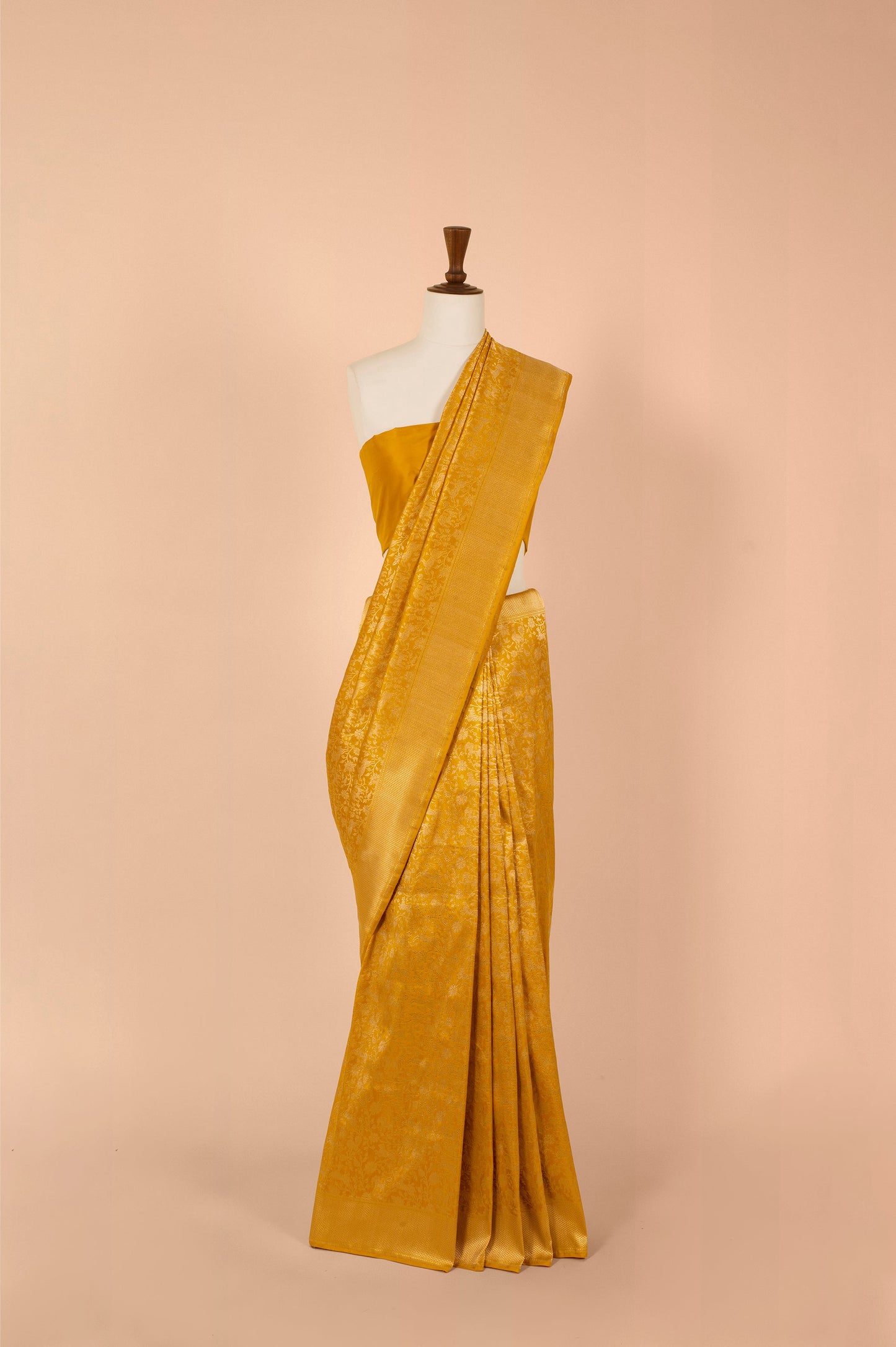 Handwoven Yellow Silk Sari