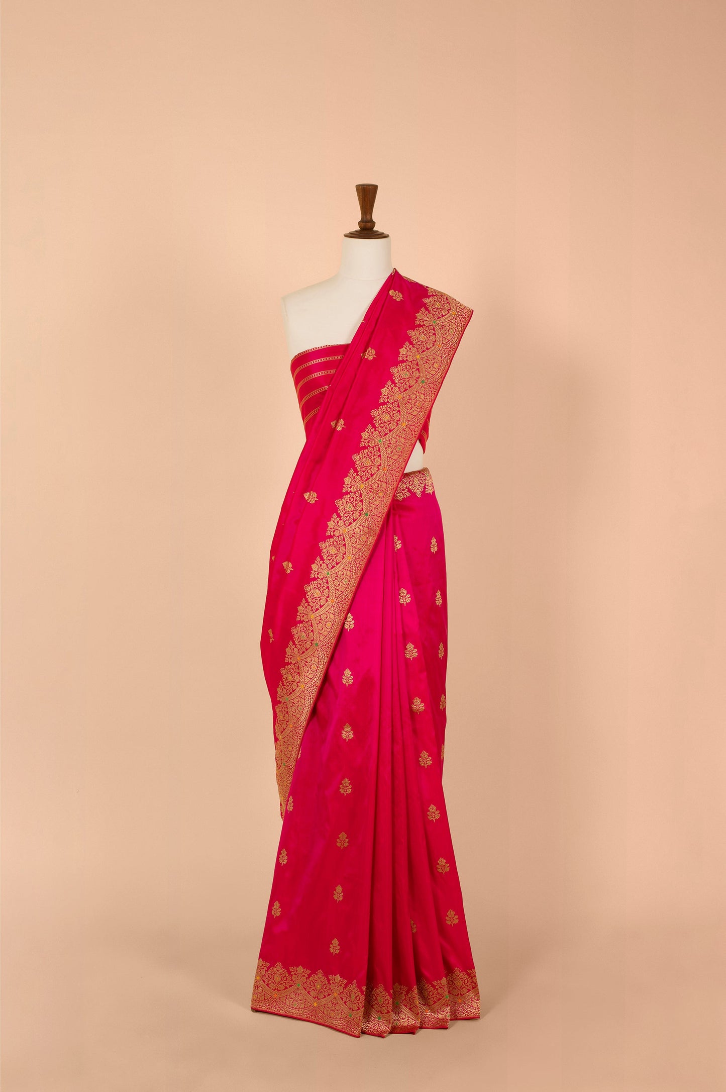 Handwoven Pink Silk Sari