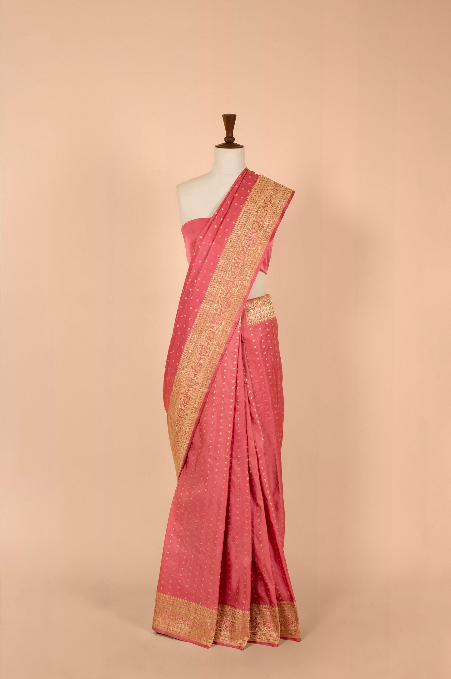 Handwoven Pink Silk Sari