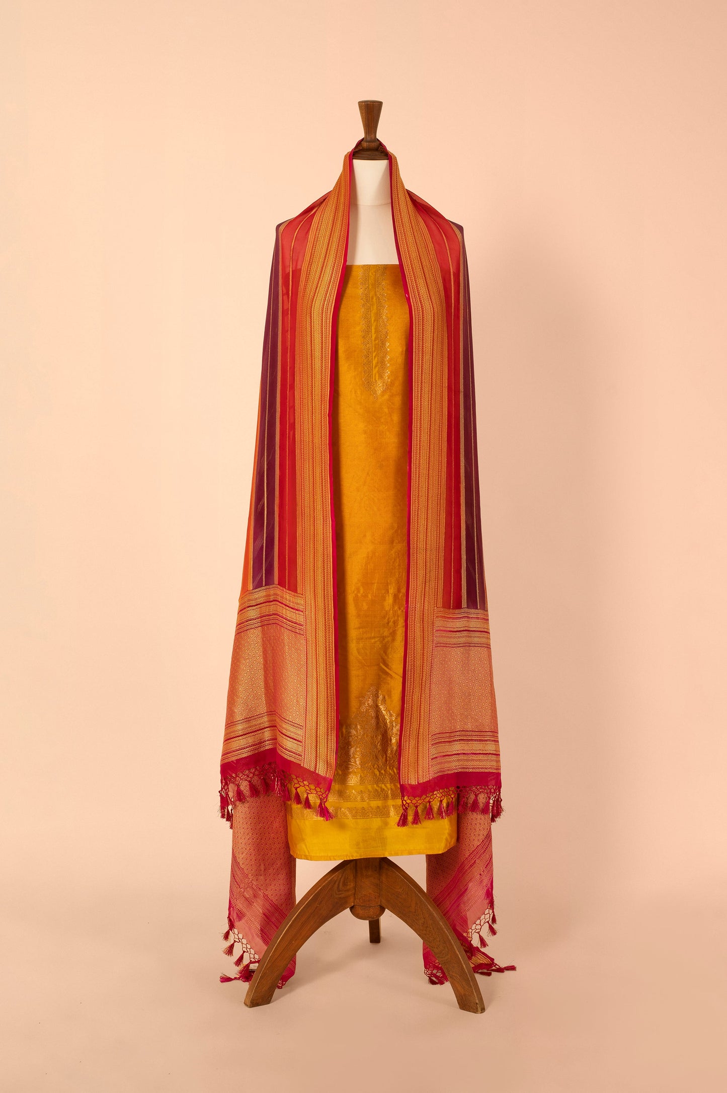 Handwoven Yellow Silk Suit Piece