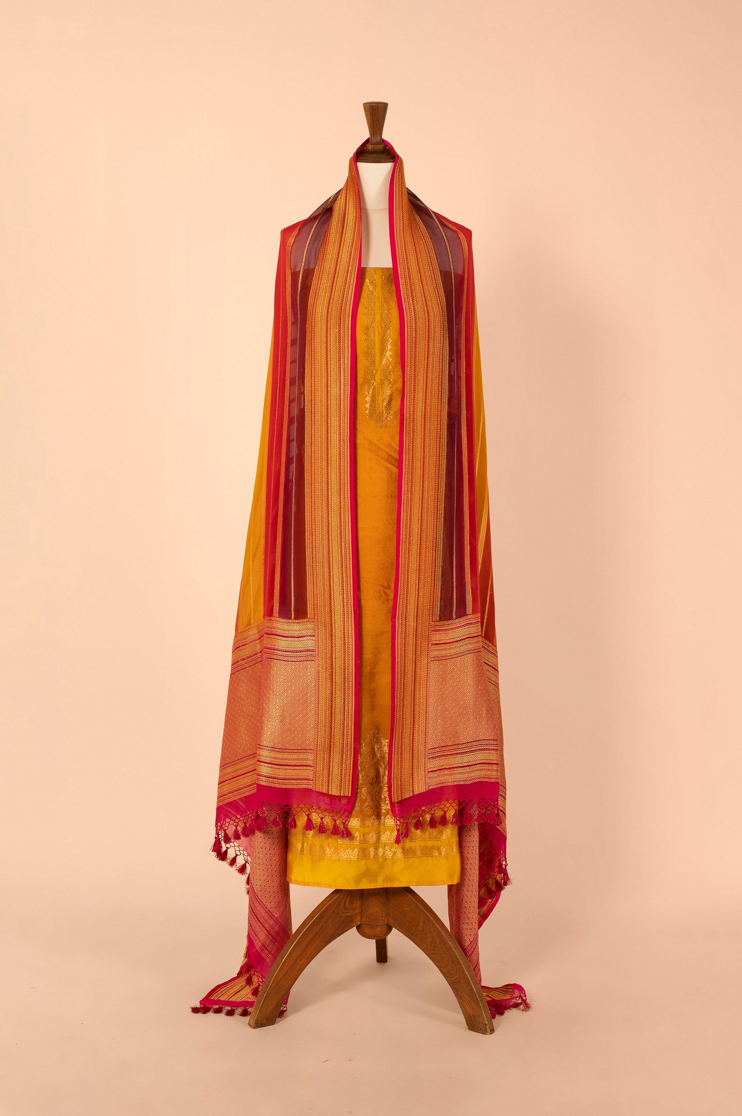 Handwoven Yellow Silk Suit Piece