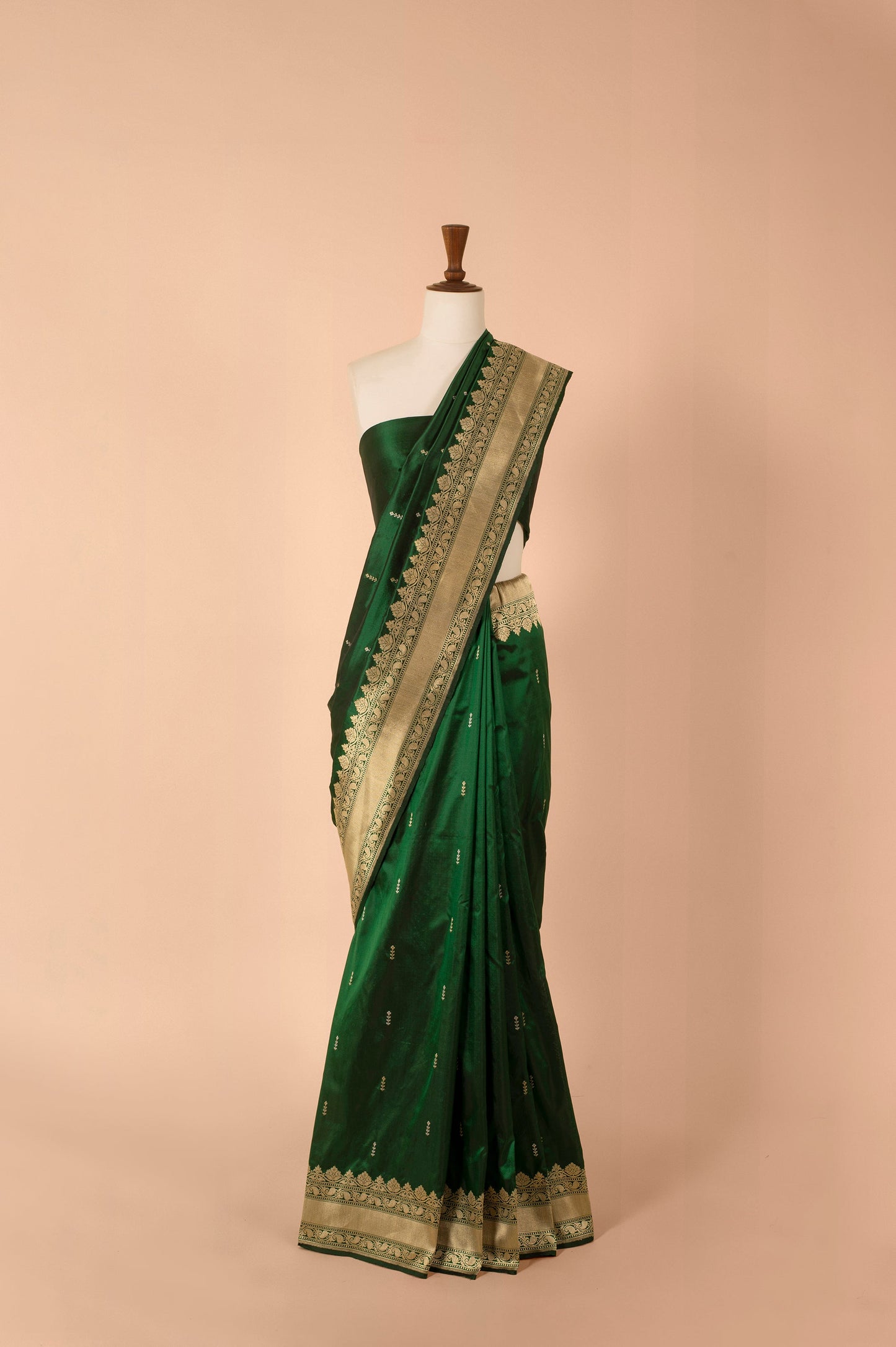 Handwoven Green Silk Sari