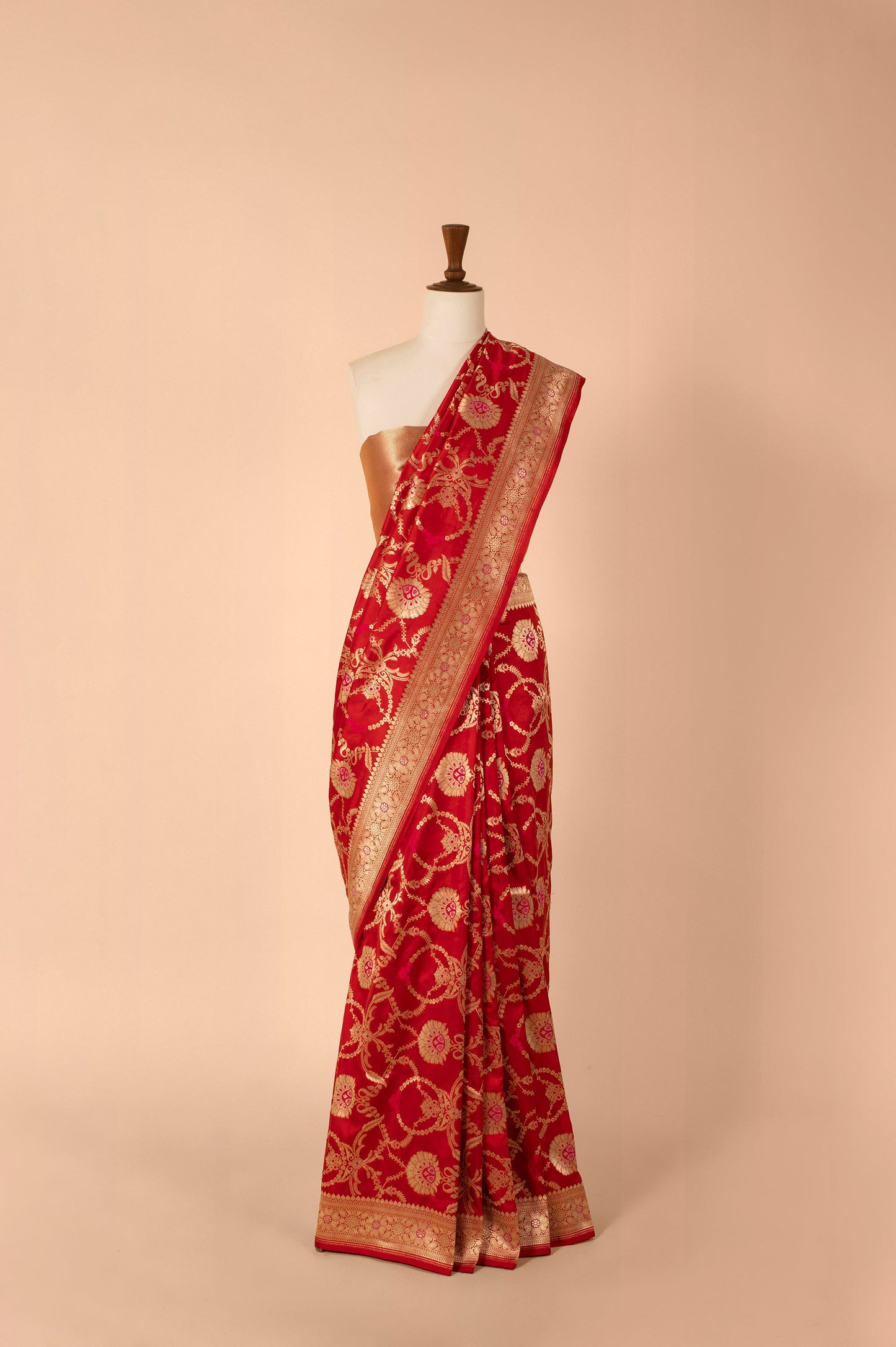 Handwoven Red Silk Sari