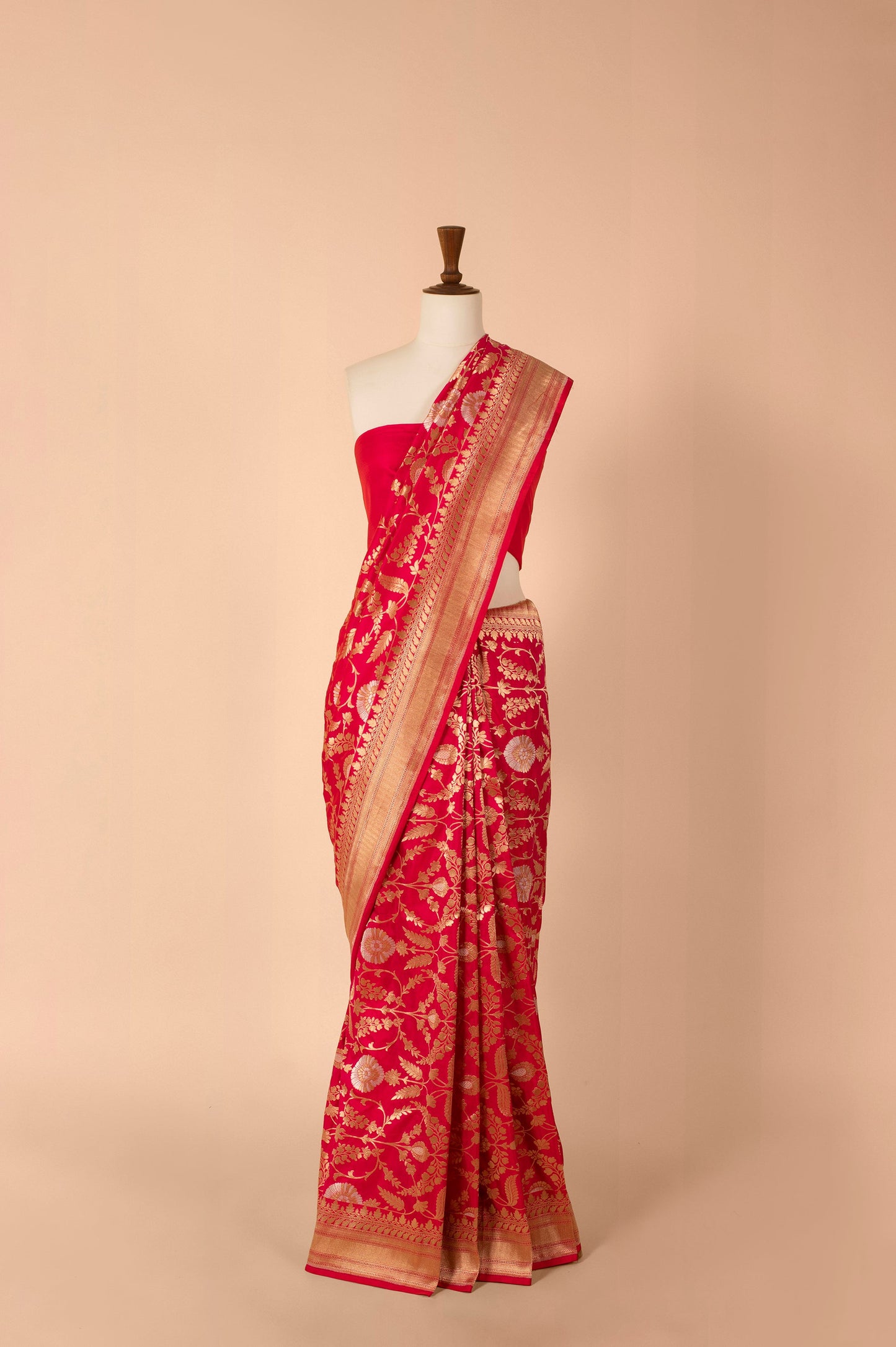 Handwoven Pink Silk Sari