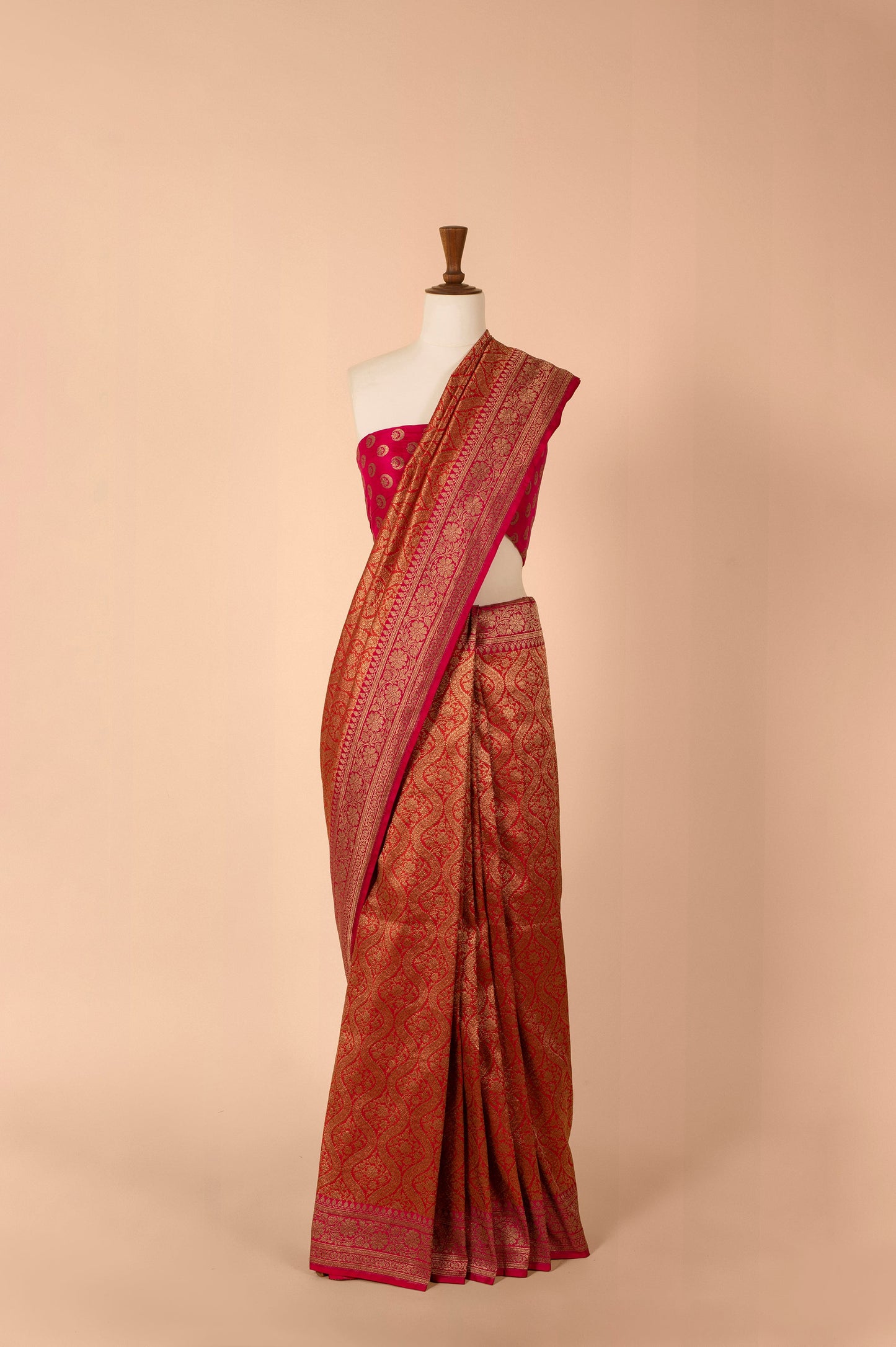 Handwoven Red Silk Sari