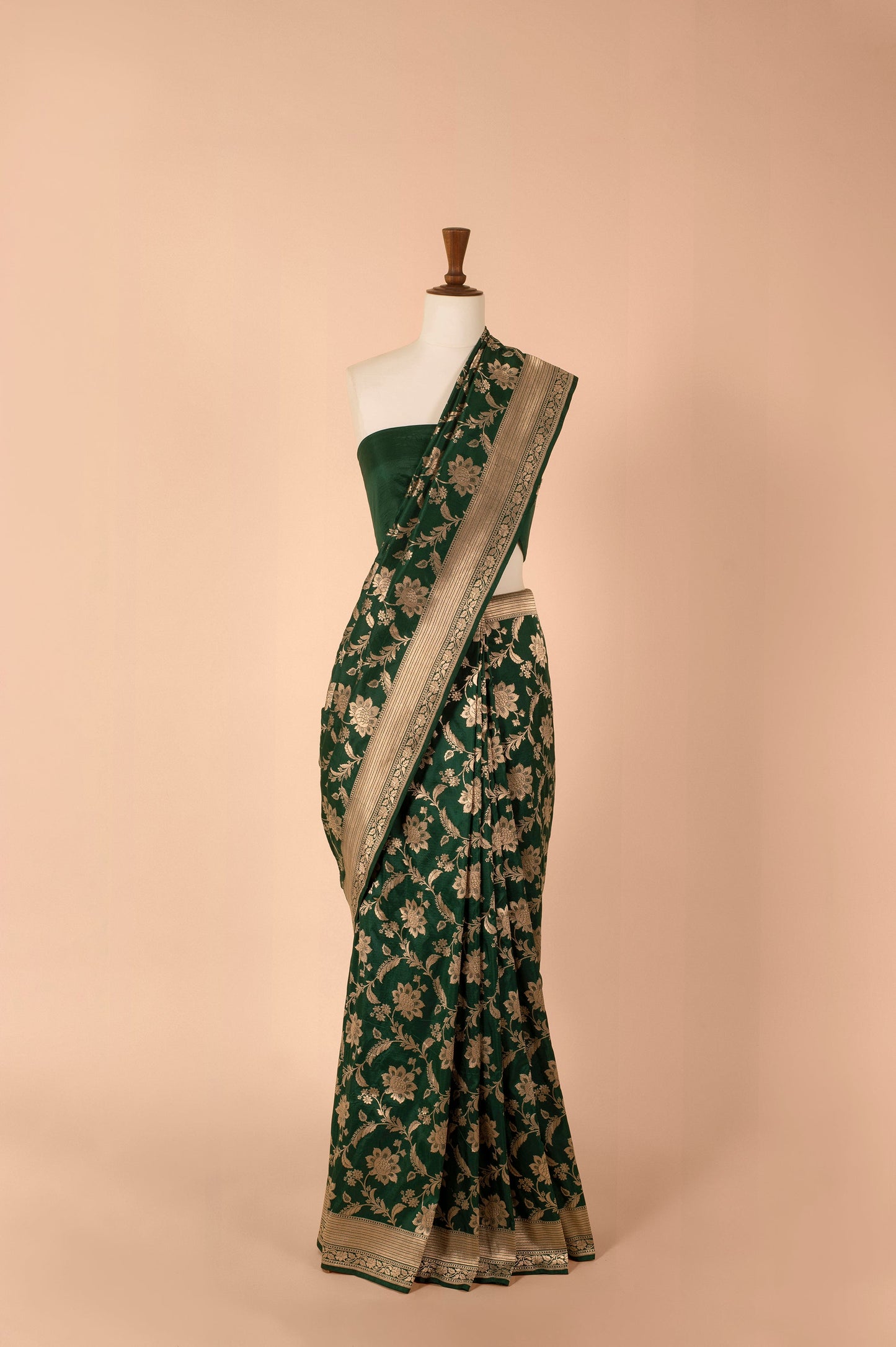 Handwoven Green Silk Sari