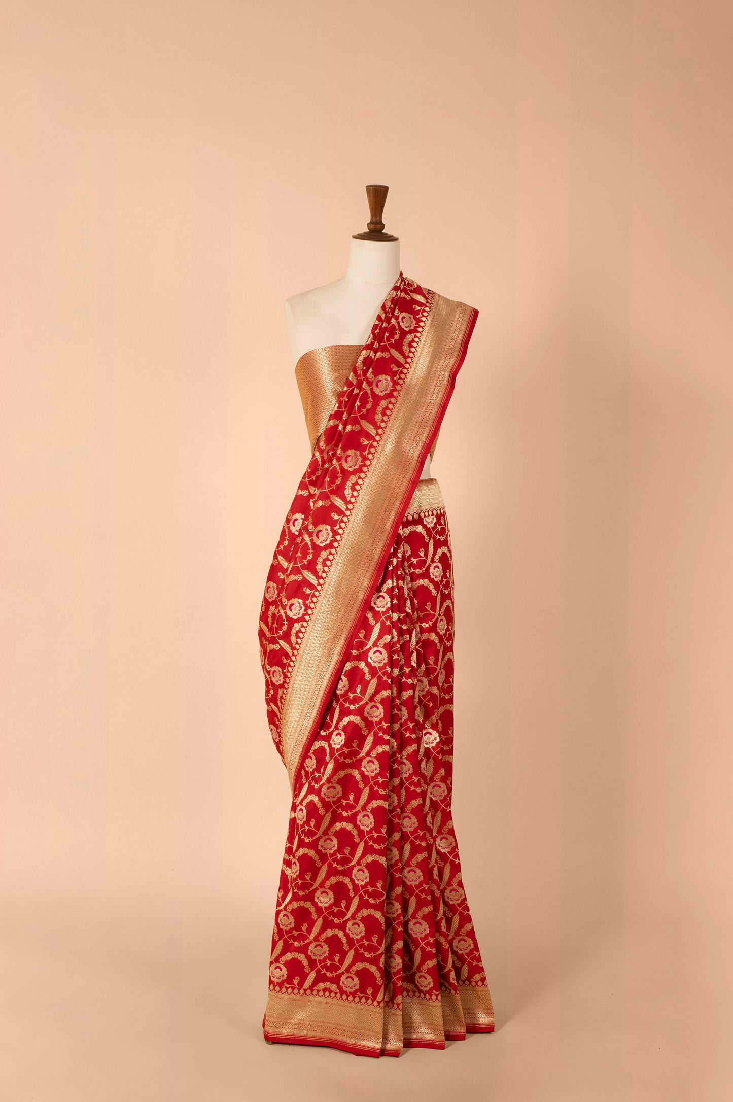 Handwoven Red Silk Sari