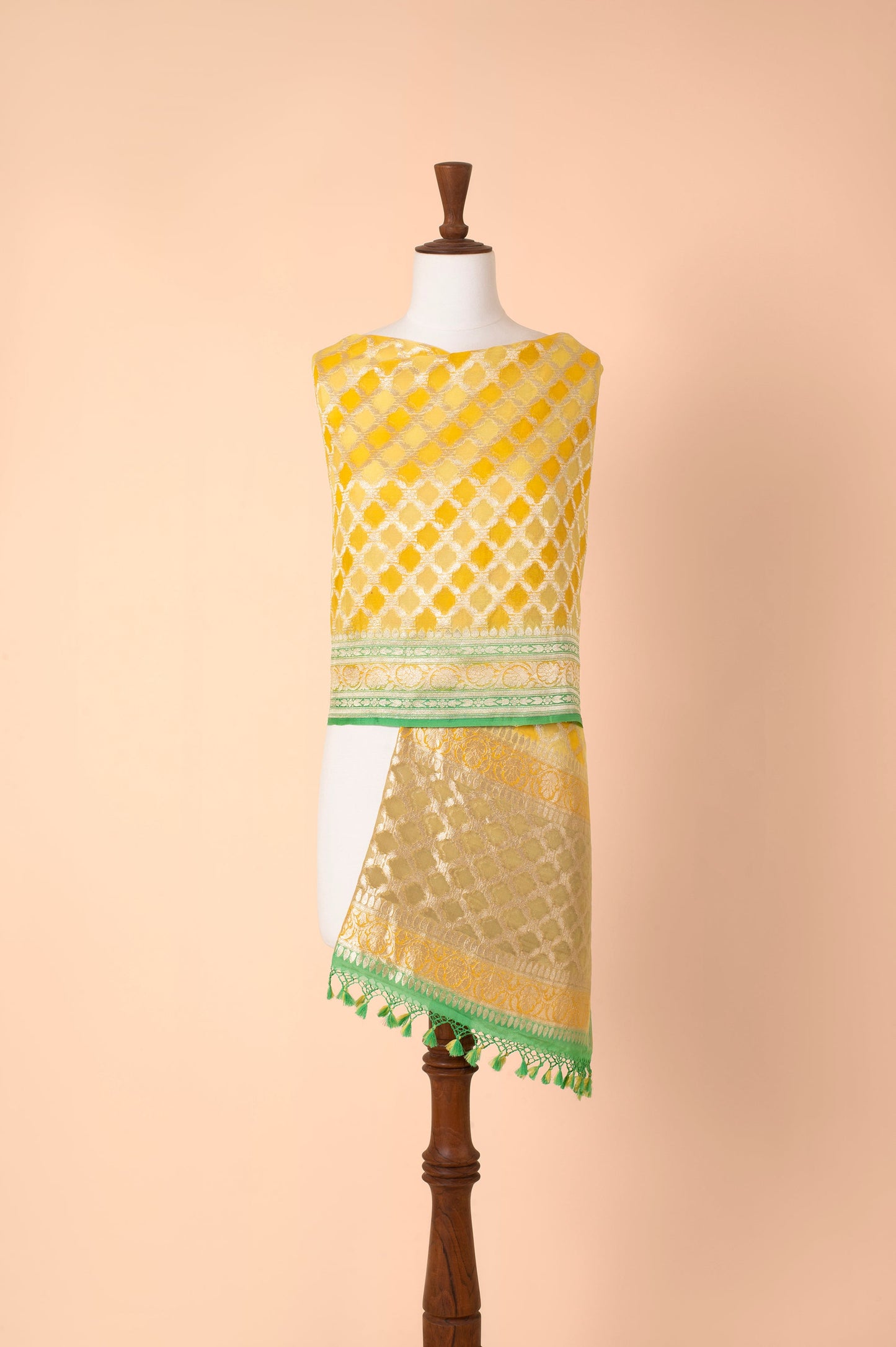 Handwoven Tuscany Yellow Georgette Dupatta