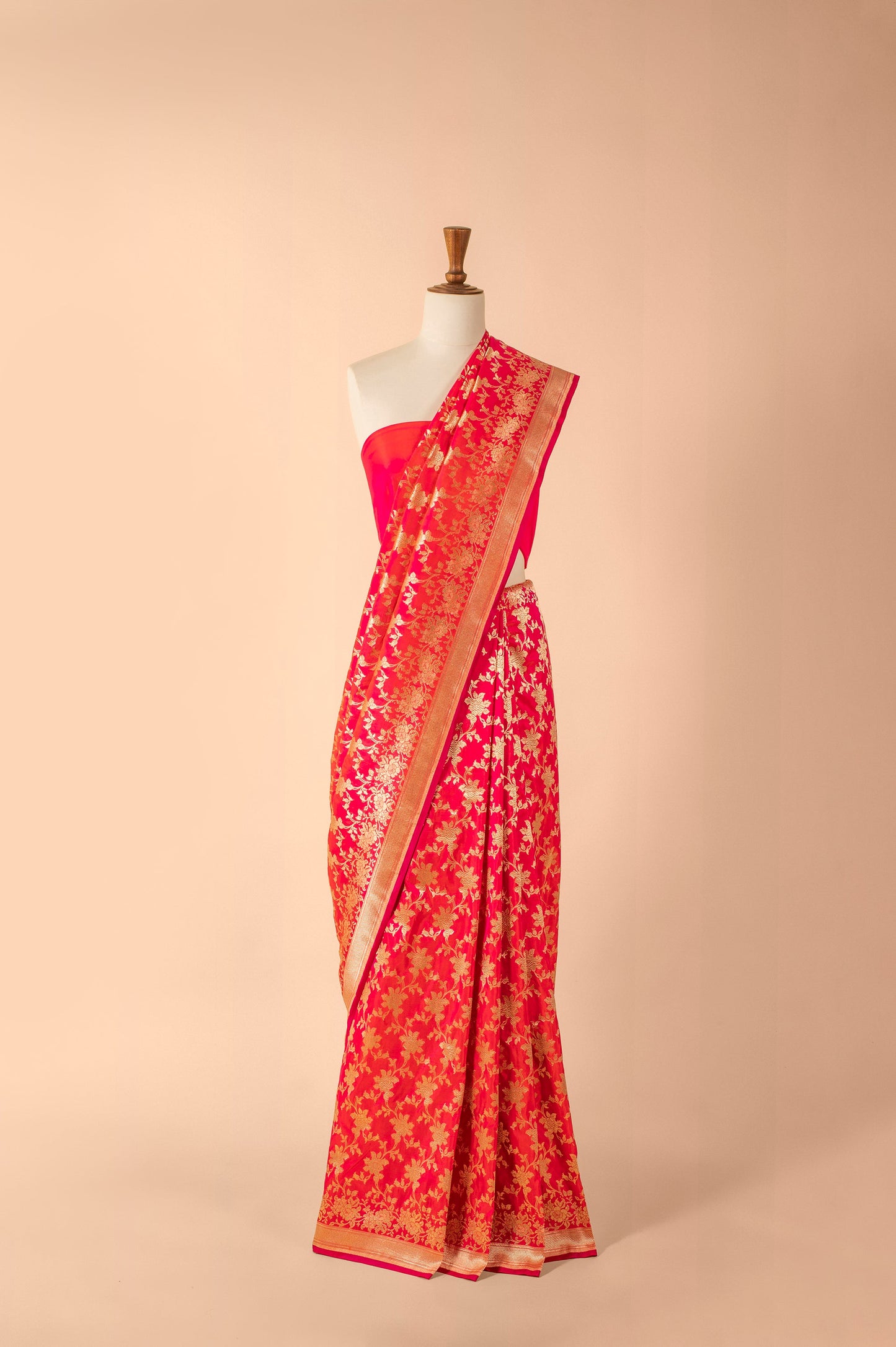 Handwoven Pink Silk Sari