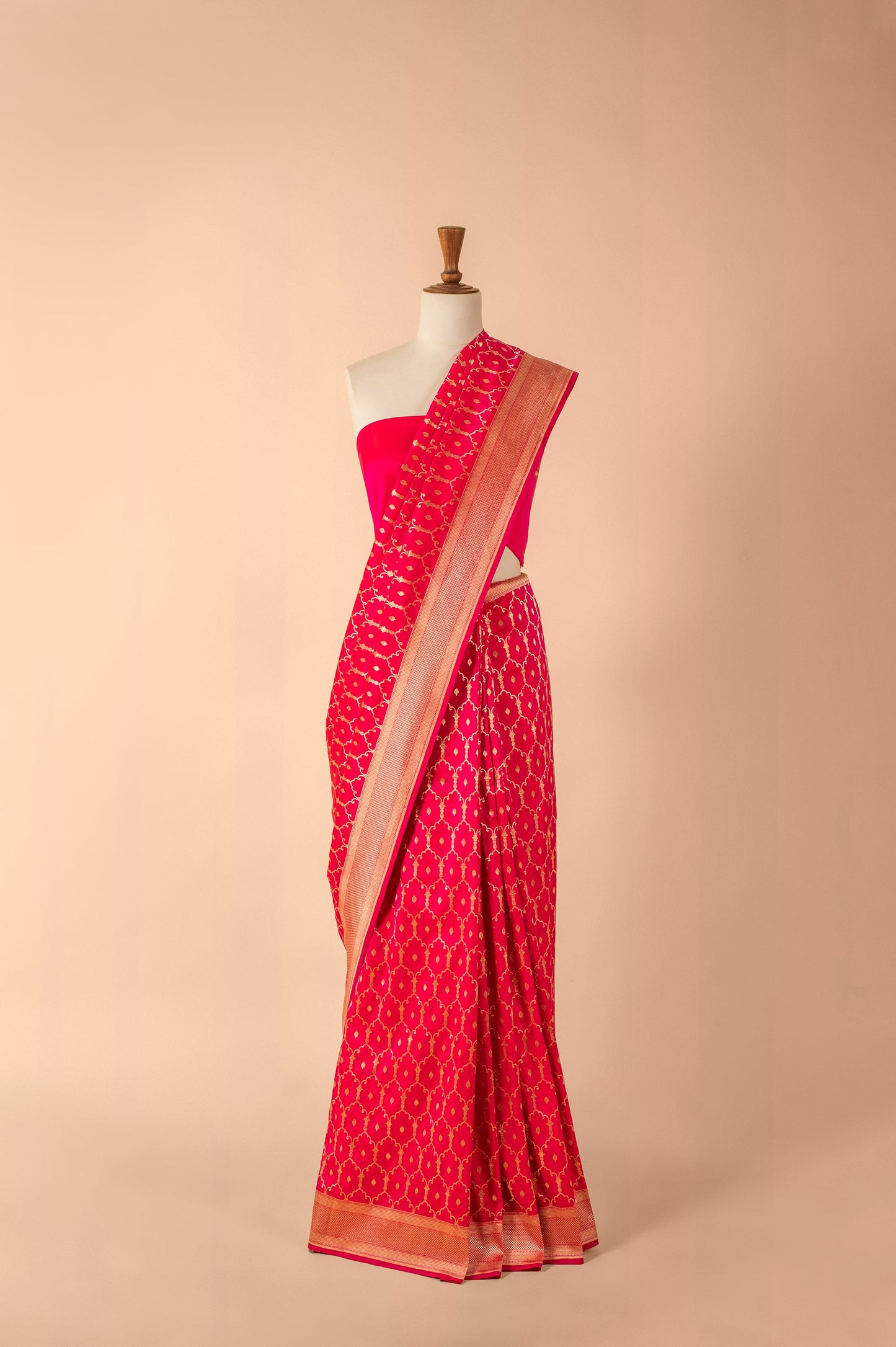 Handwoven Pink Silk Sari