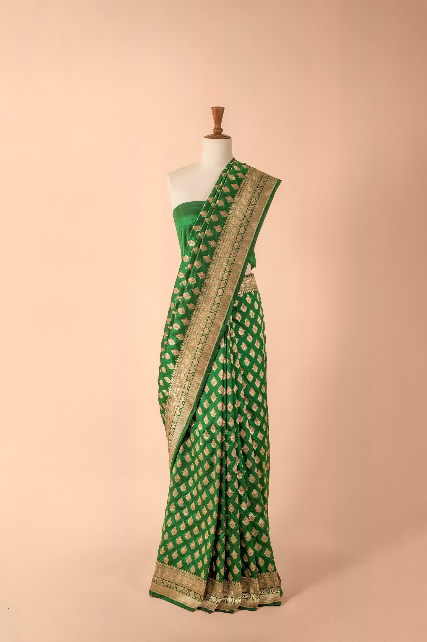 Handwoven Green Silk Sari
