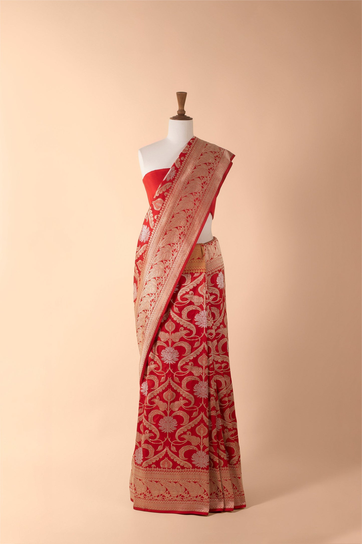 Handwoven Red Silk Sari