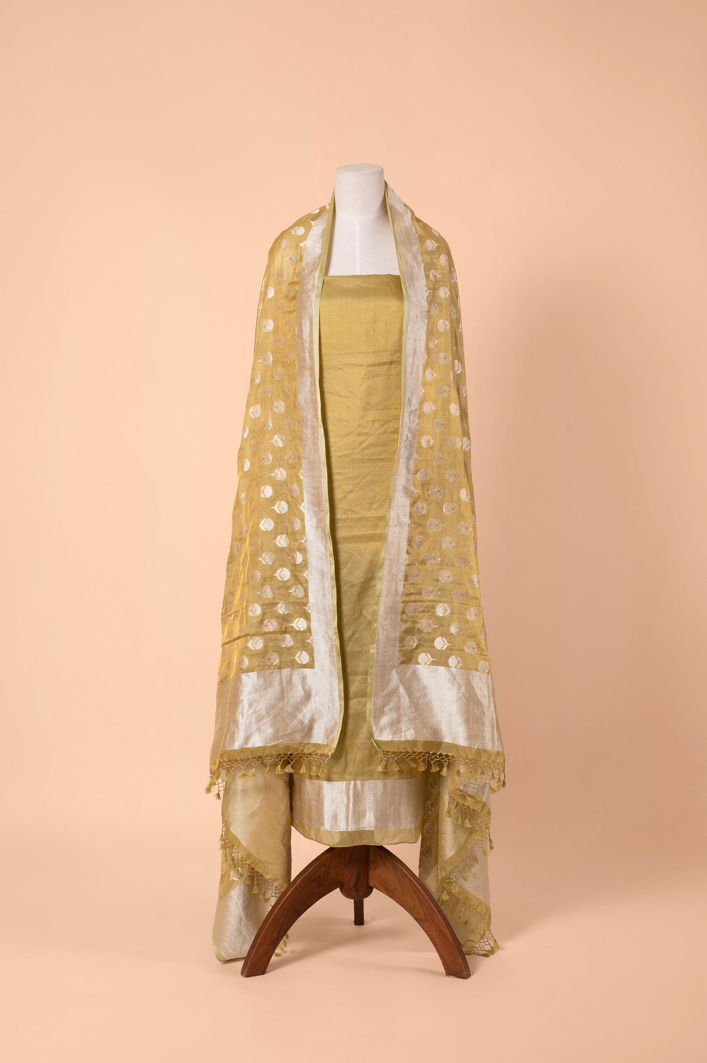 Handwoven Gold Tissue Suit Piece