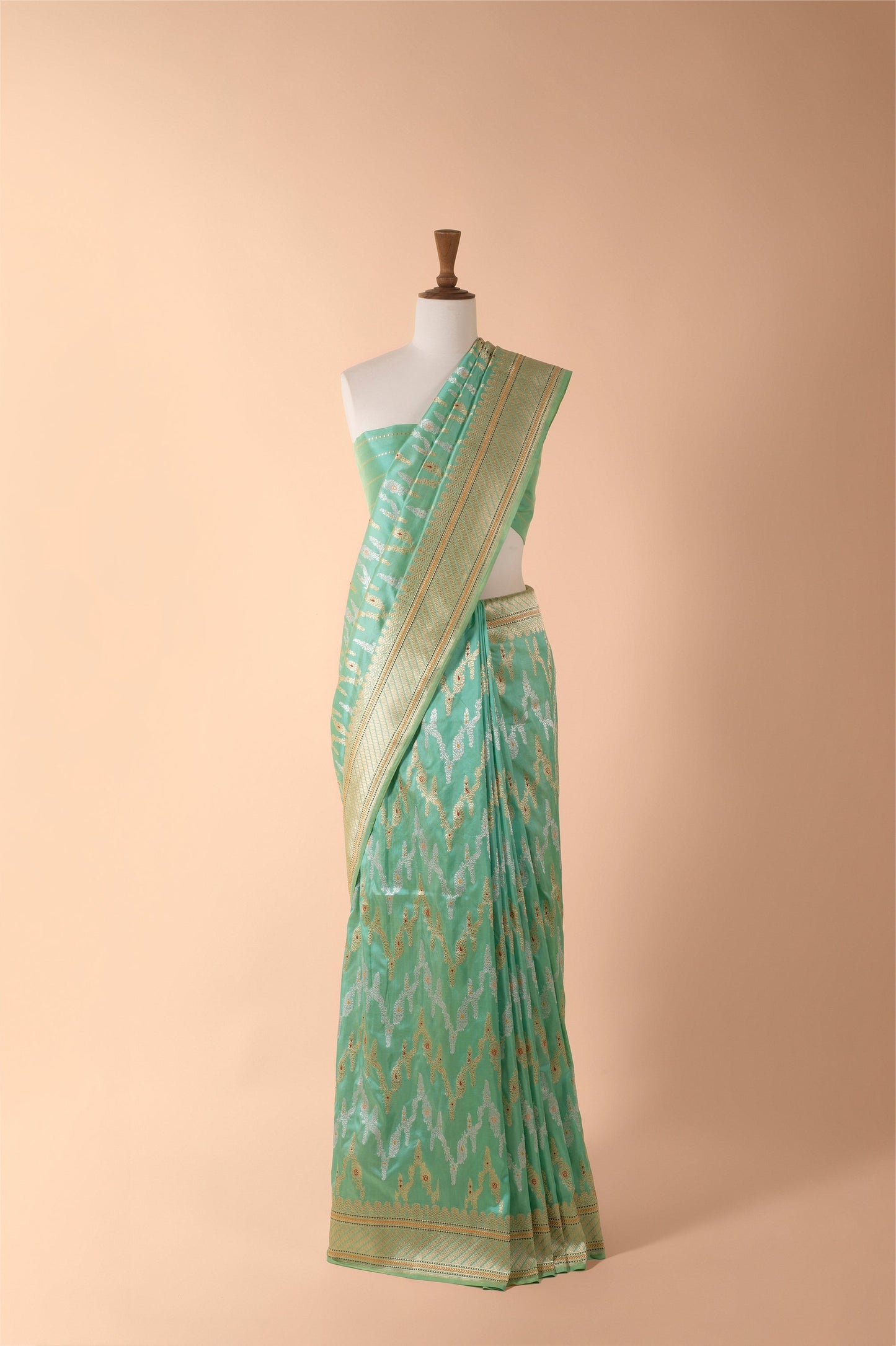 Handwoven Green Silk Sari