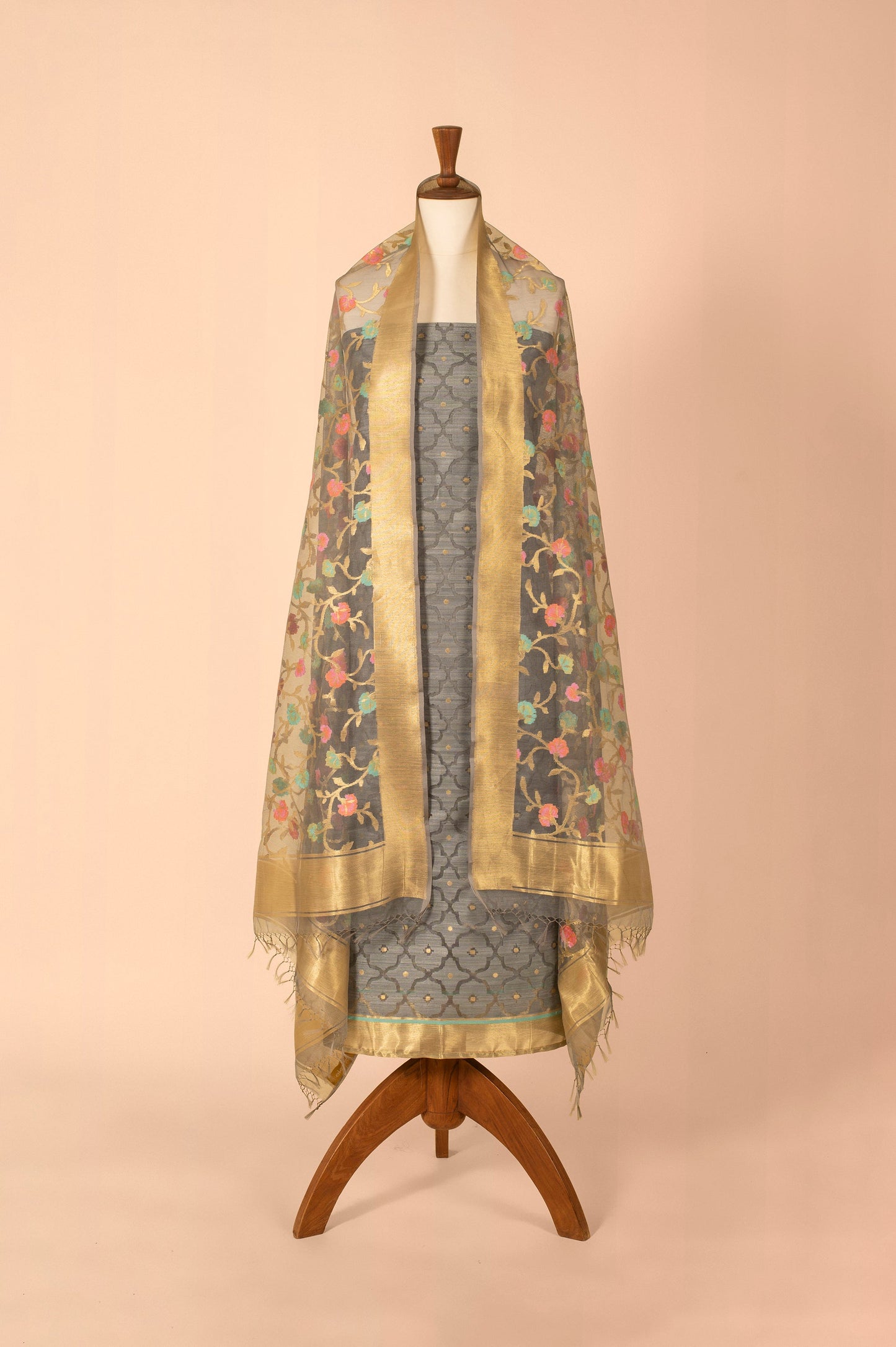 Handwoven Grey Cotton Suit Piece