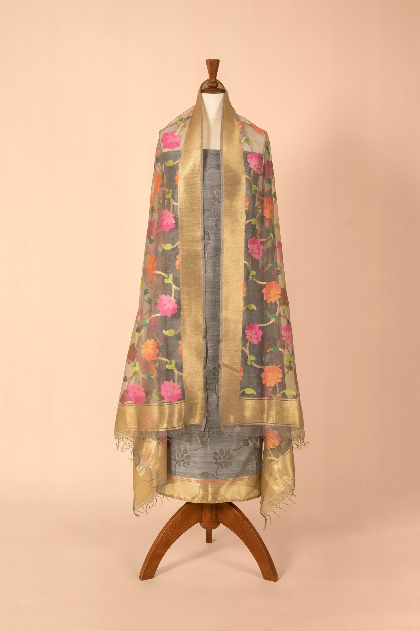 Handwoven Grey Cotton Suit Piece