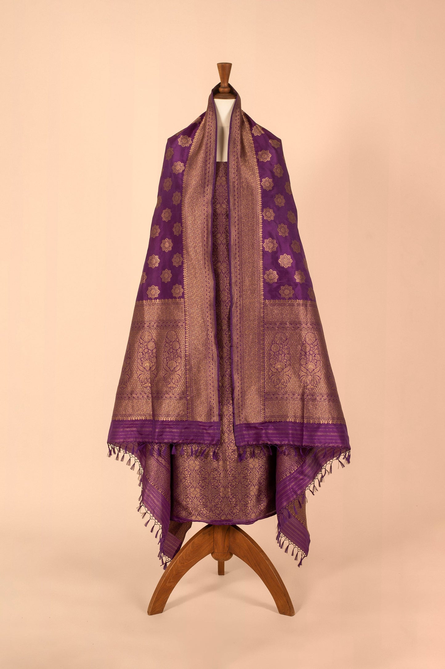 Handwoven Purple Silk Suit Piece