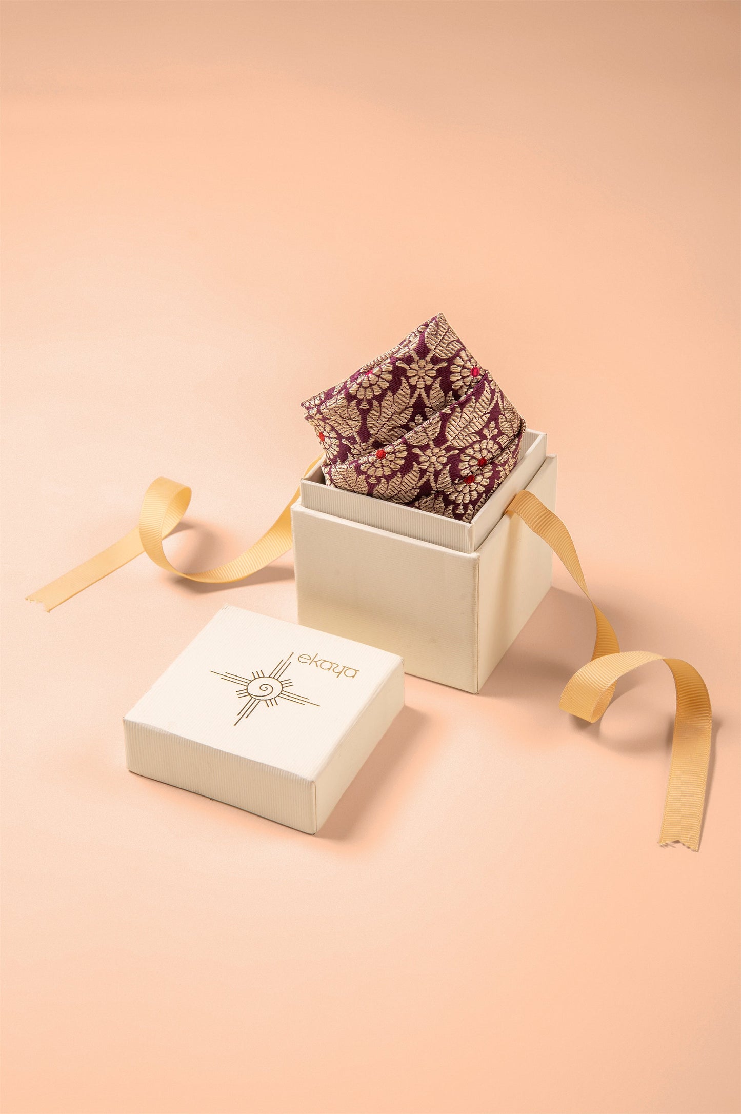 Handwoven Purple Silk Pocket Square