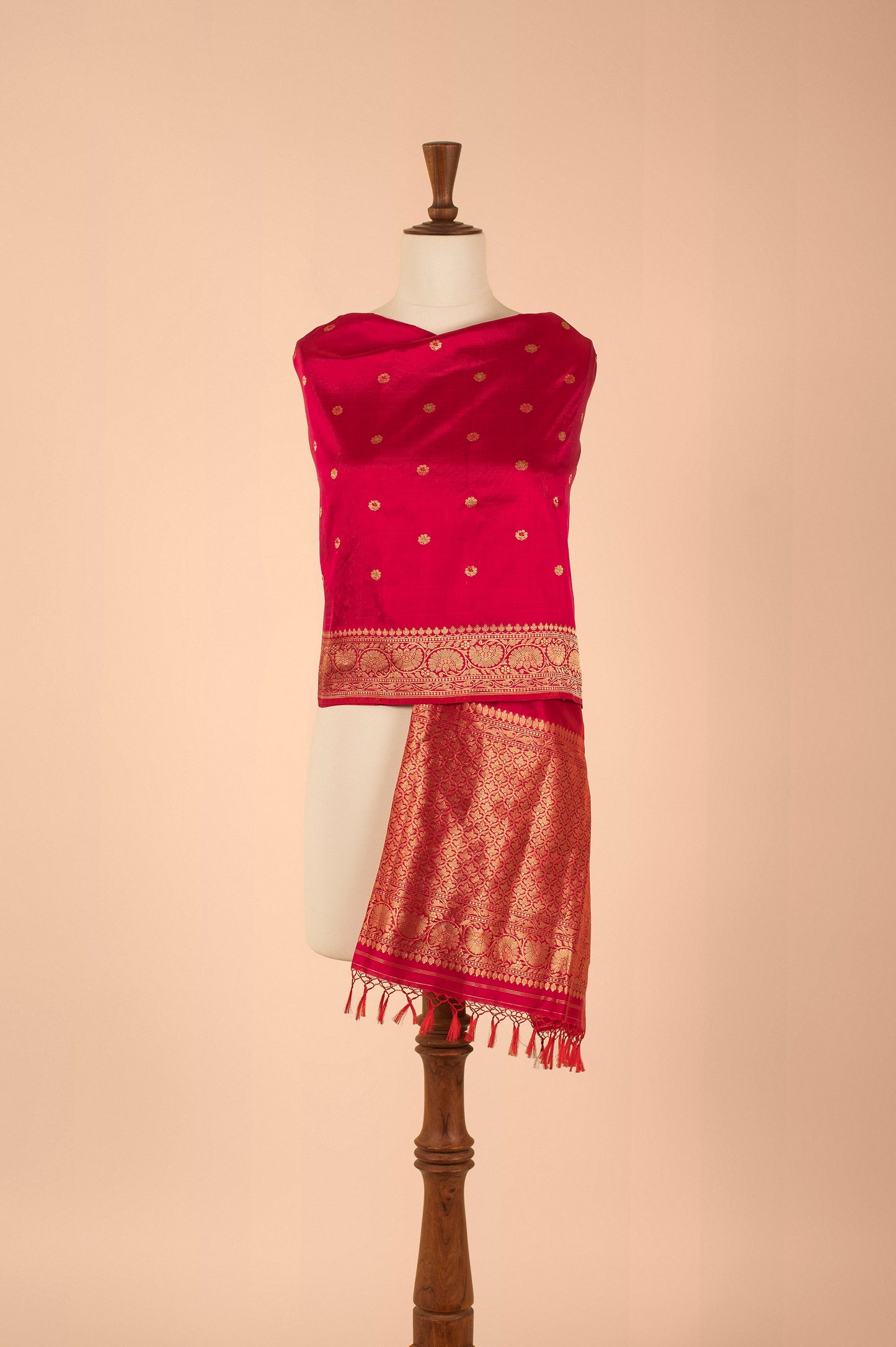 Handwoven Magenta Silk Dupatta