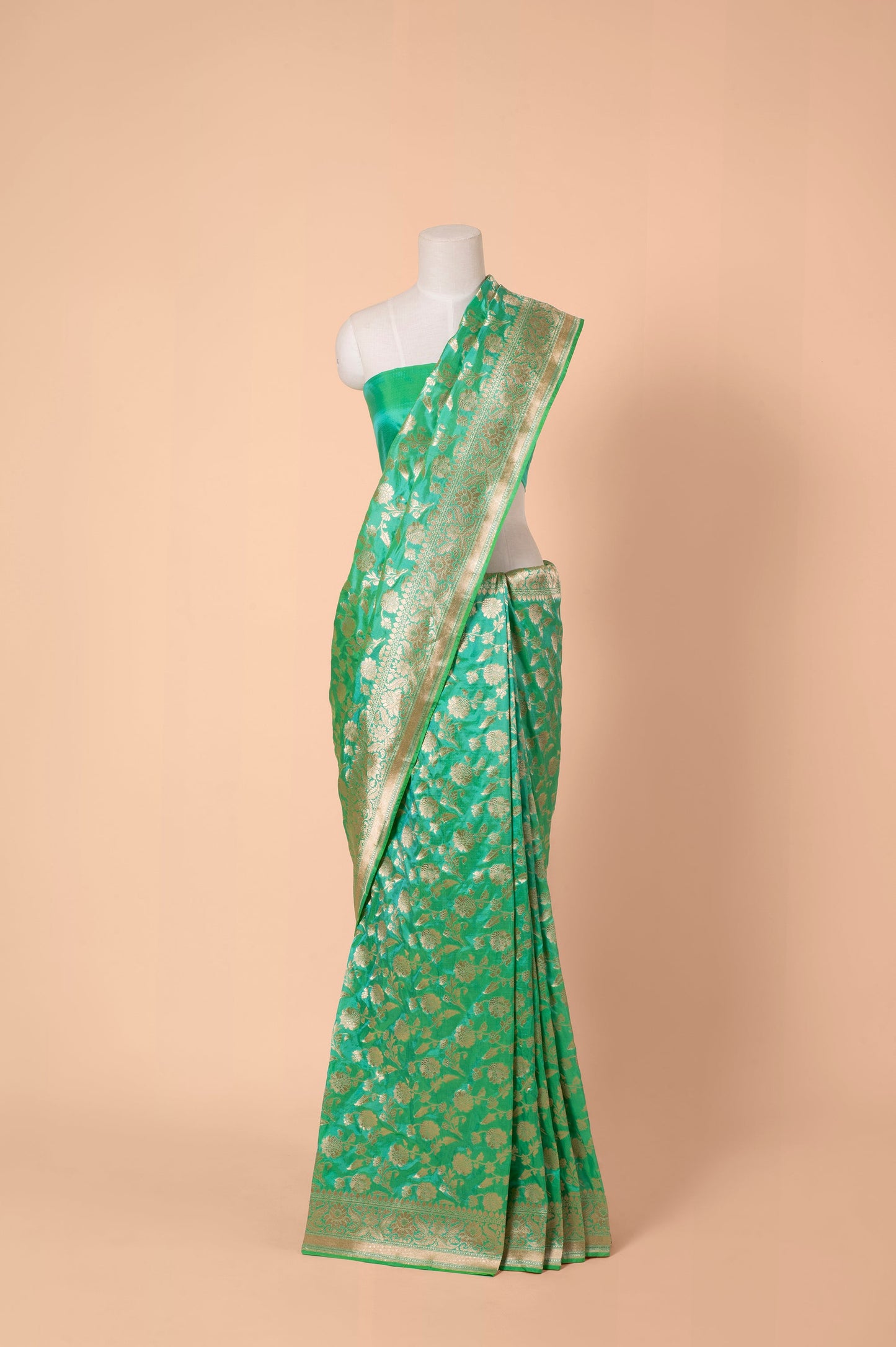 Handwoven Green Silk Sari