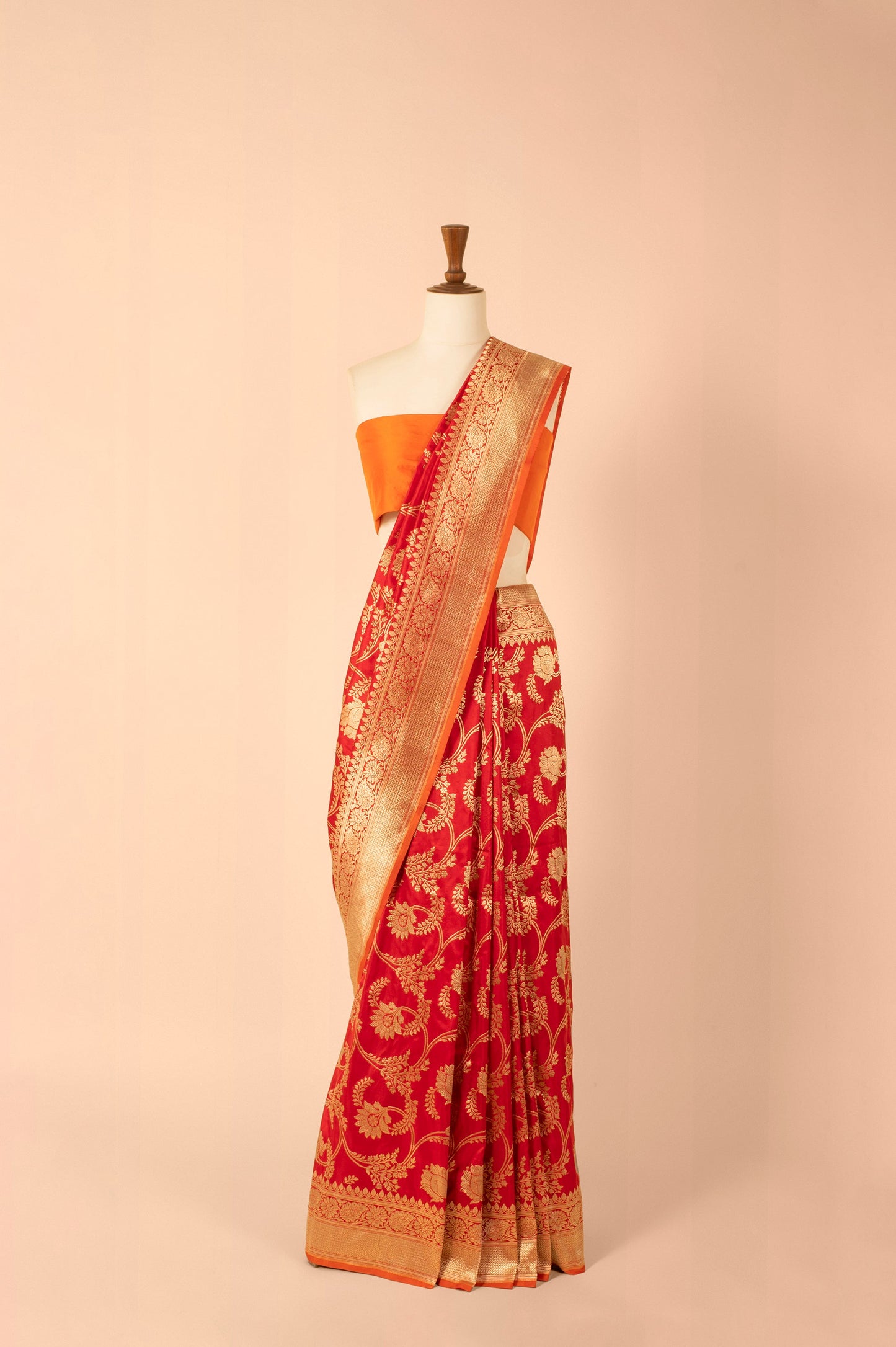 Handwoven Red Silk Sari