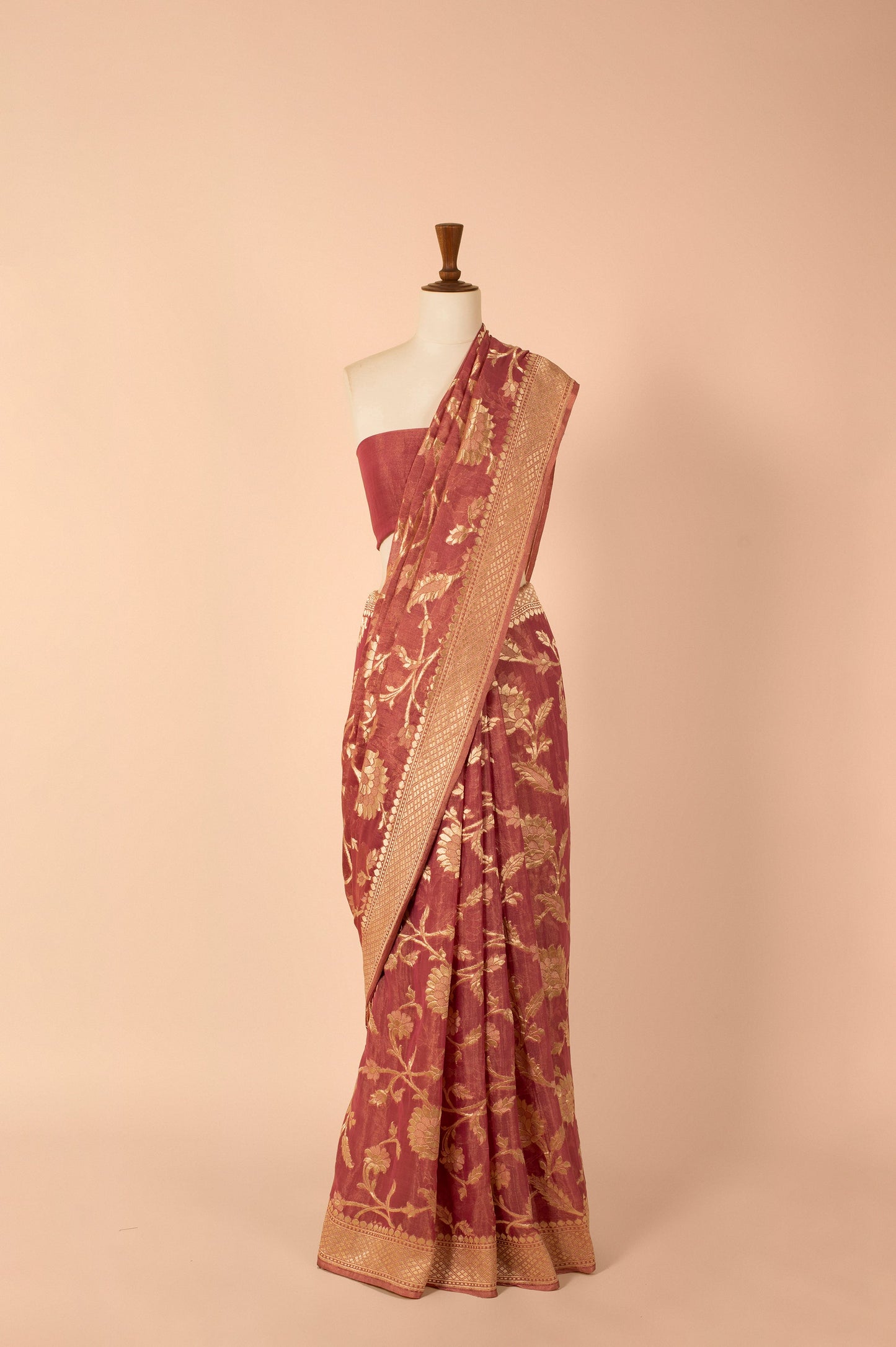 Handwoven Mauve Tissue Sari