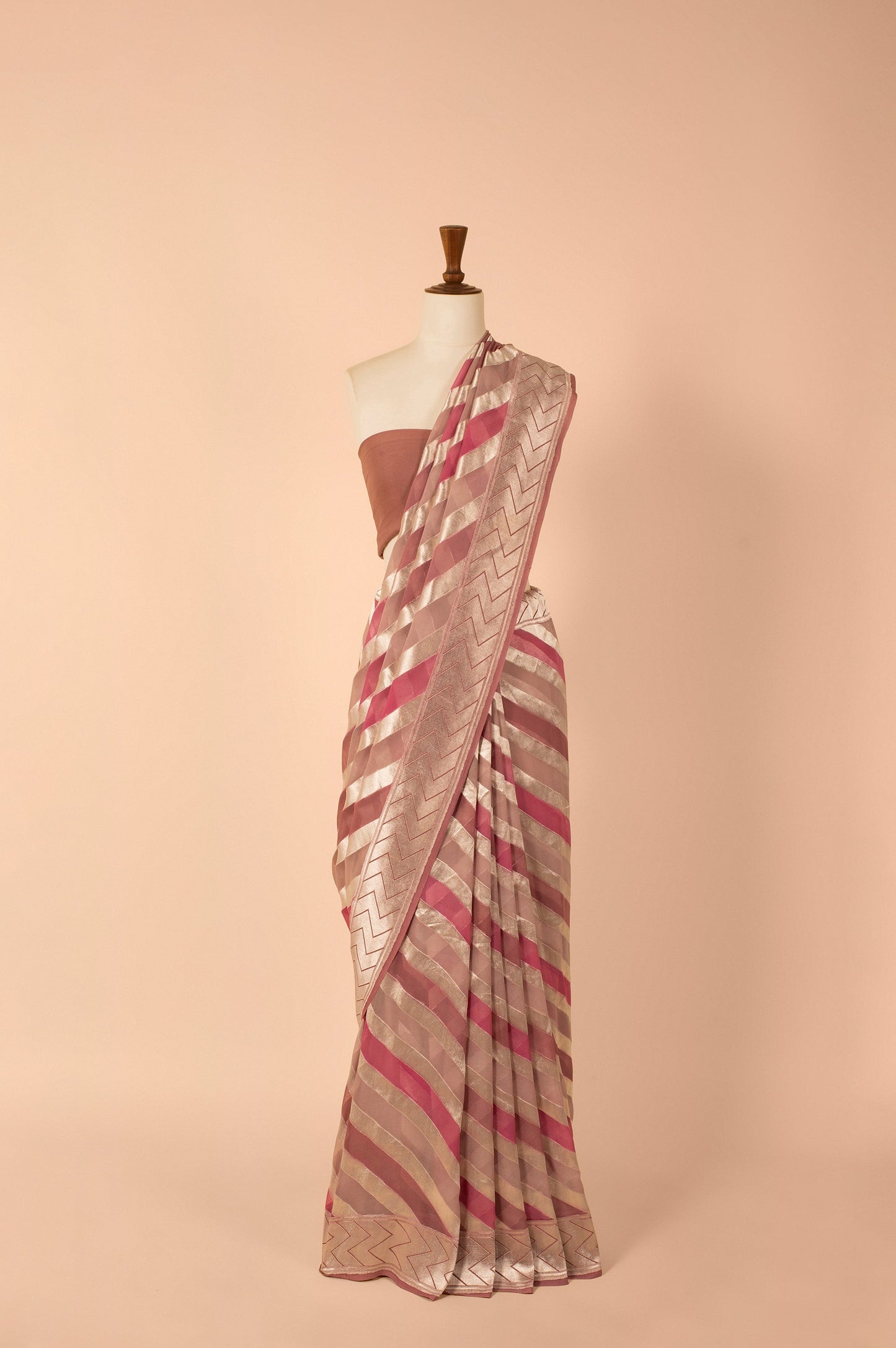 Handwoven Multicolor Georgette Sari