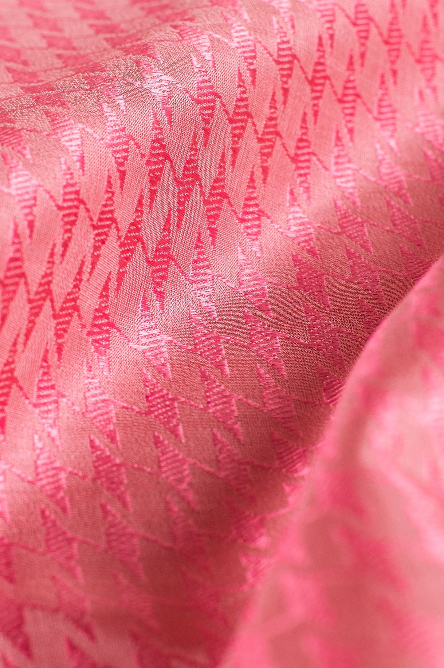 Handwoven French Pink Silk Blouse Fabric