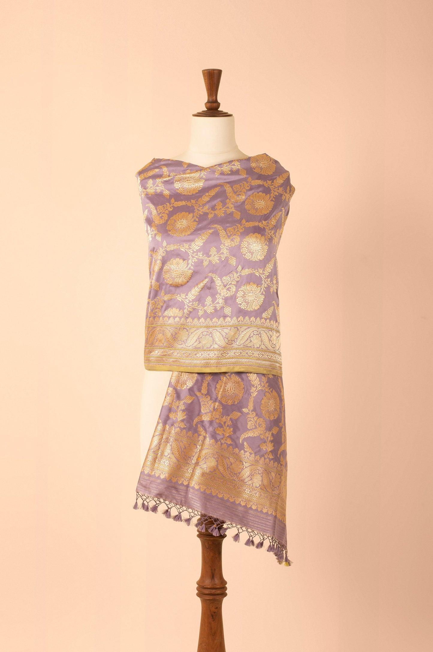 Handwoven Mauve Silk Dupatta