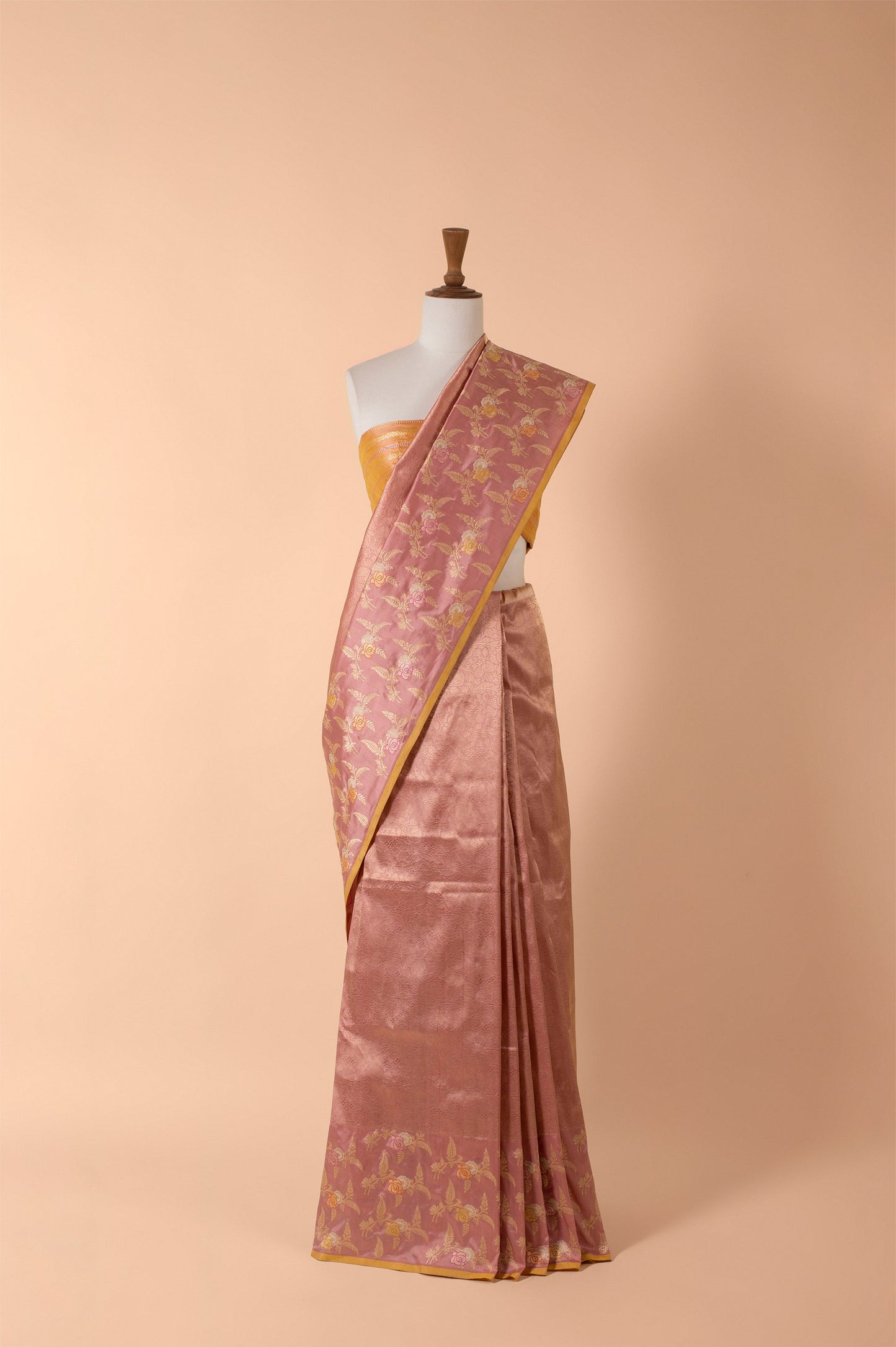 Handwoven Pink Silk Sari