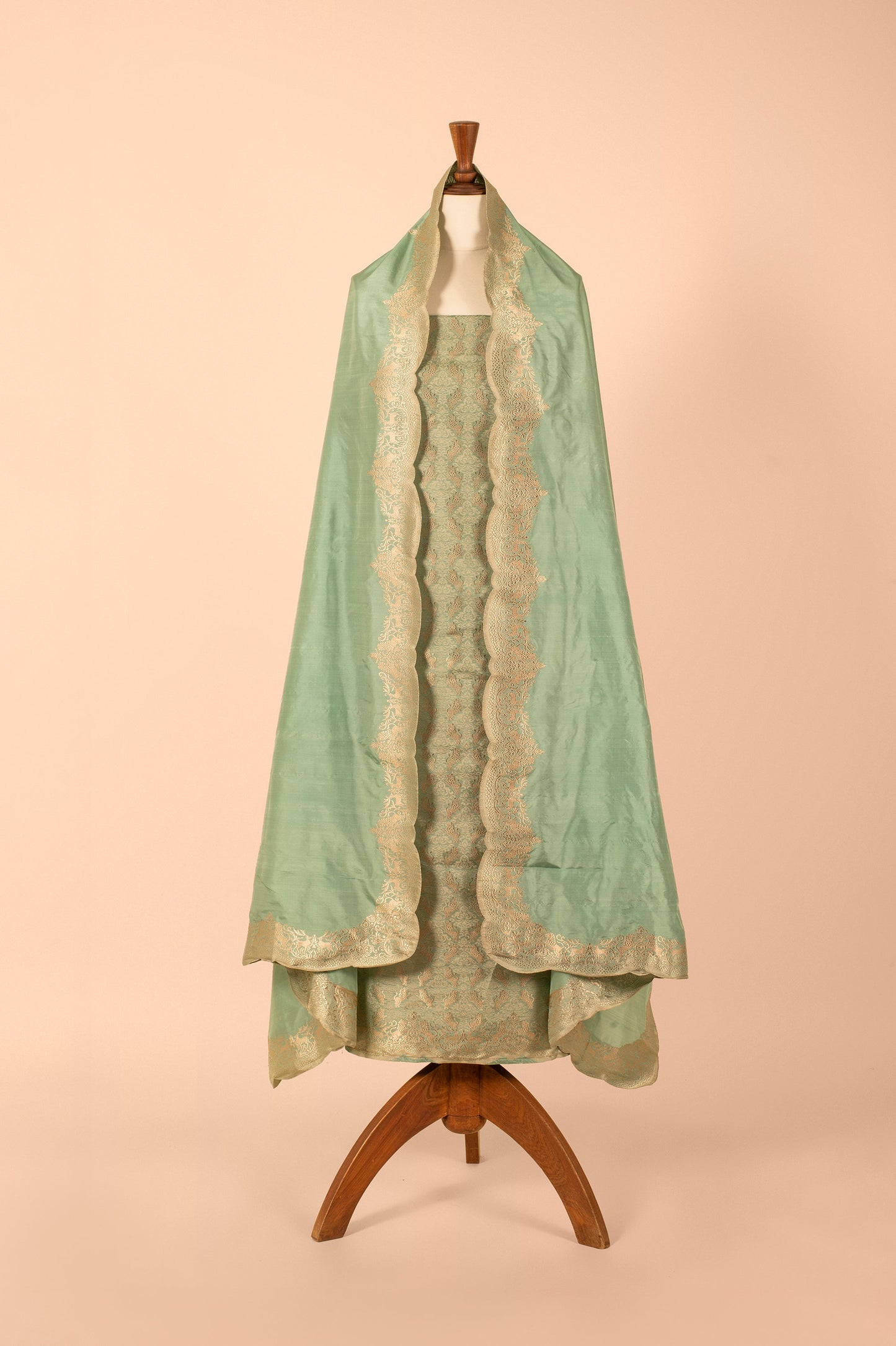 Handwoven Blue Silk Suit Piece