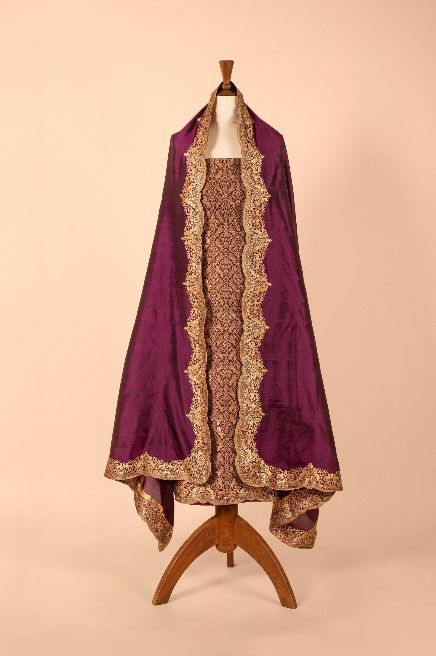 Handwoven Purple Silk Suit Piece