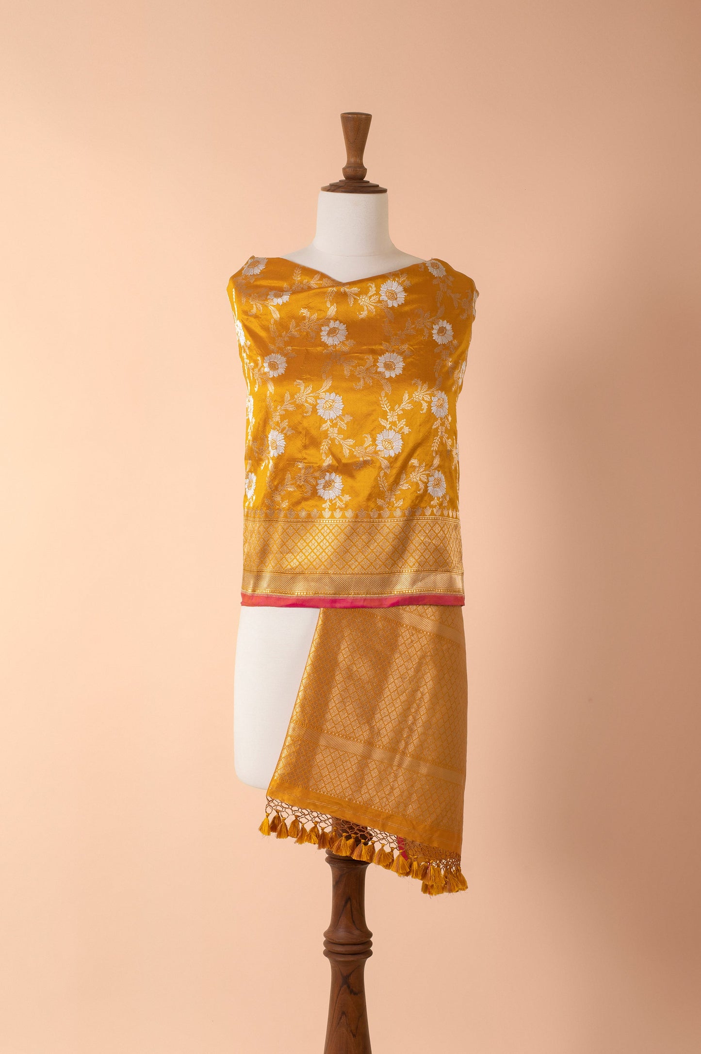 Handwoven Mustard Silk Dupatta