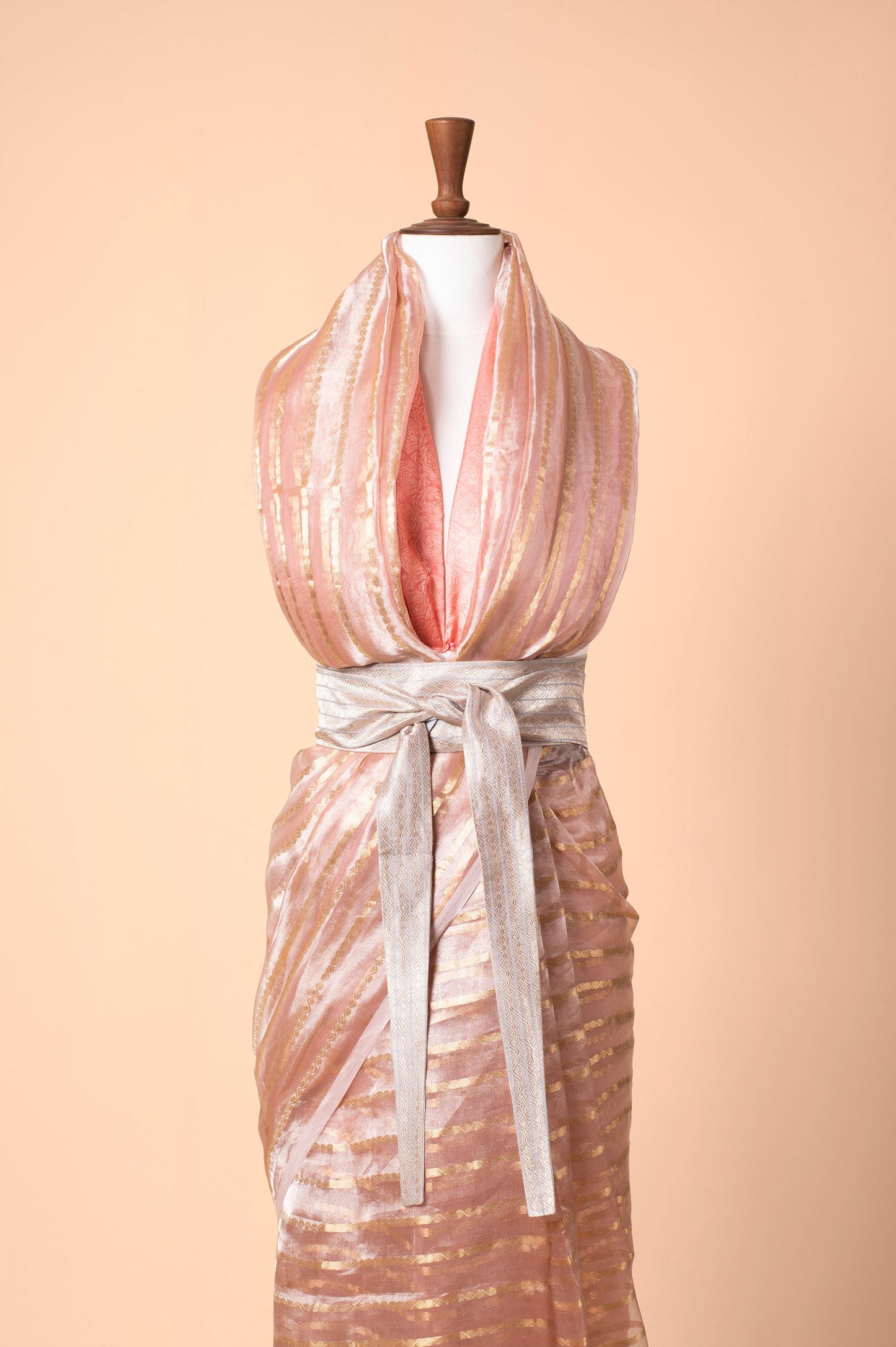 Handwoven Silver Silk Belt