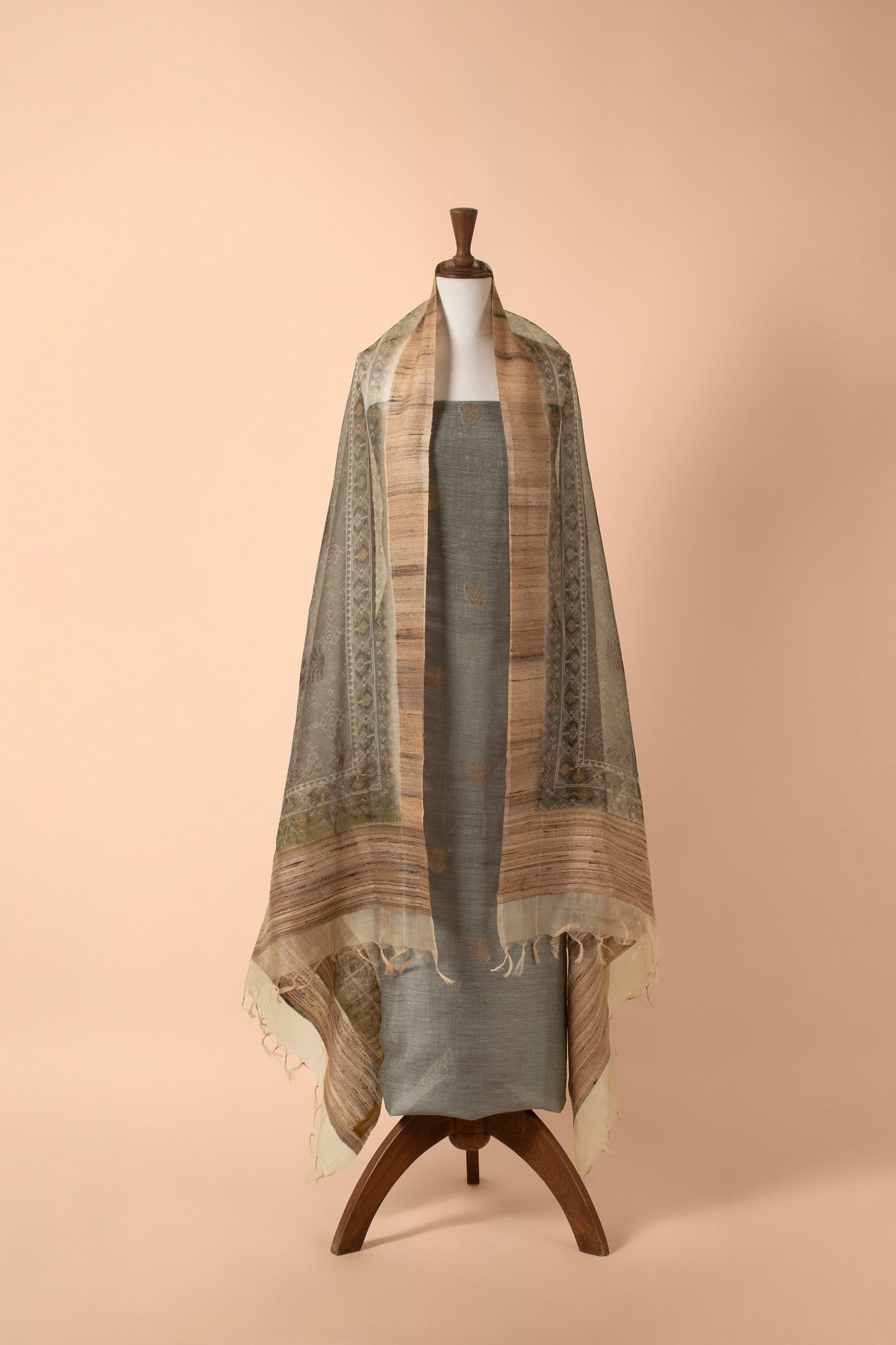 Handwoven Grey Linen Suit Piece