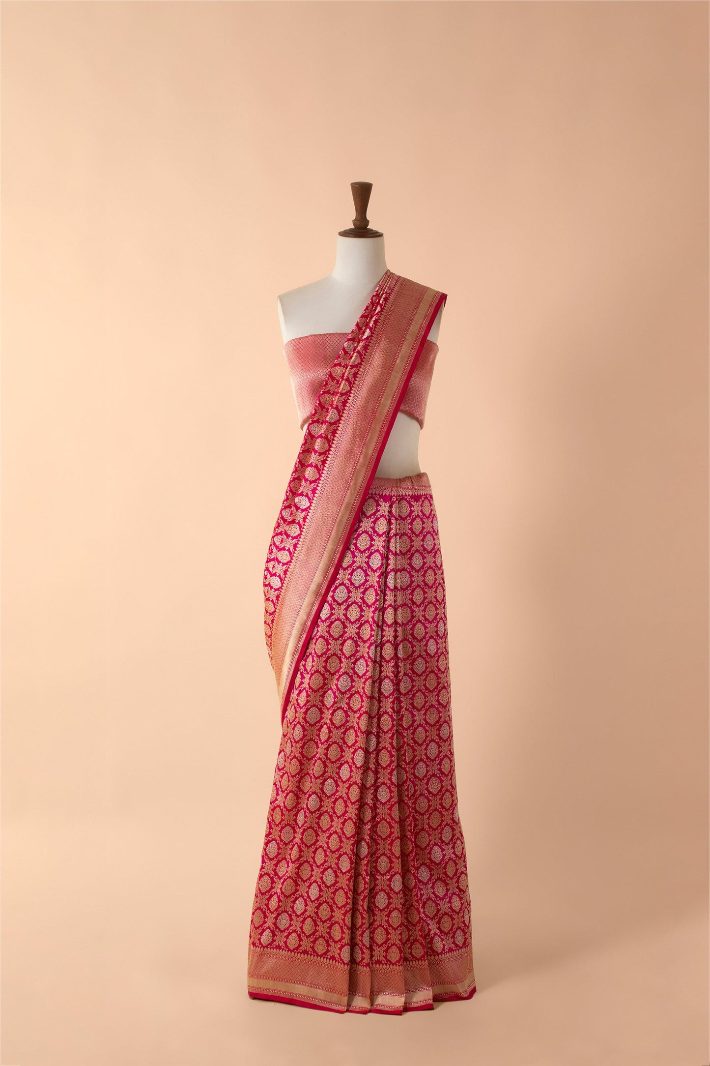 Handwoven Pink Silk Sari