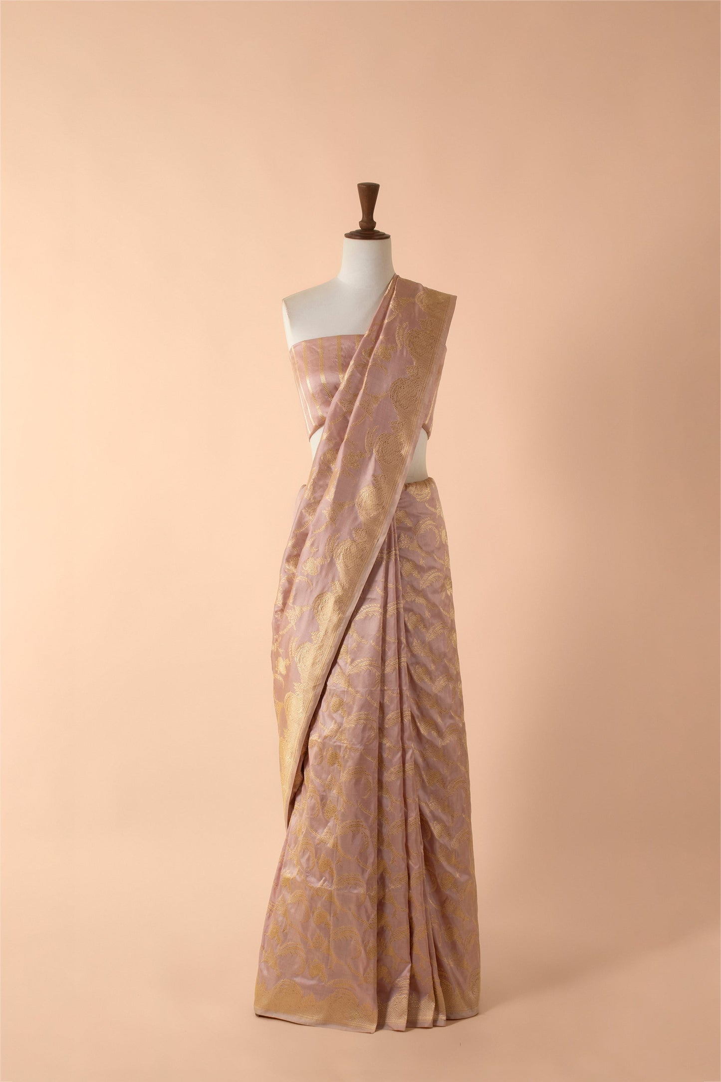 Handwoven Mauve Silk Sari