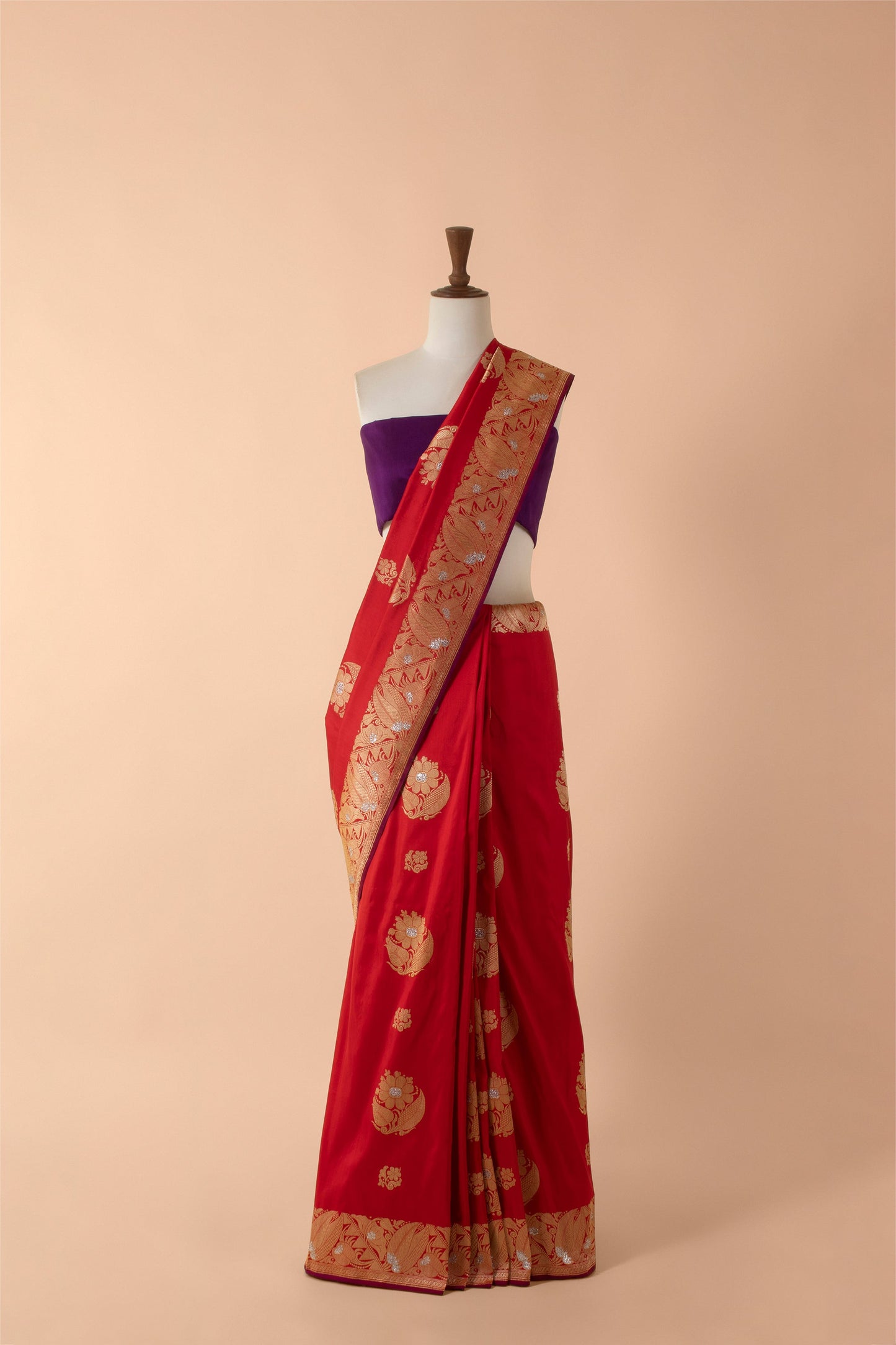 Handwoven Red Silk Sari