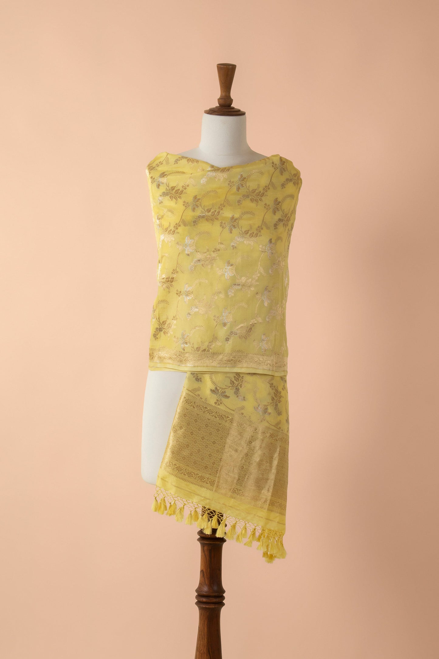 Handwoven Yellow Silk Dupatta