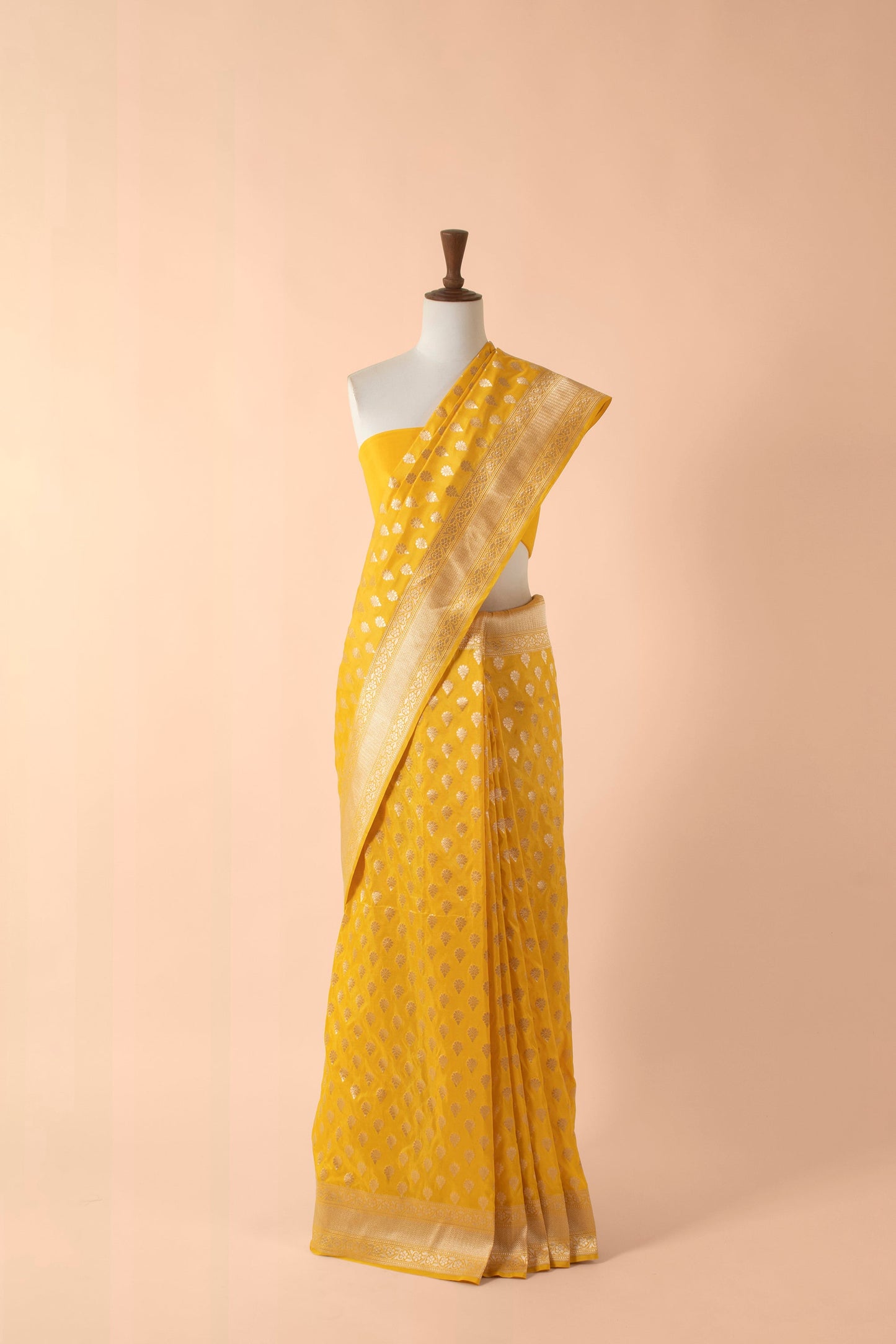 Handwoven Yellow Silk Sari