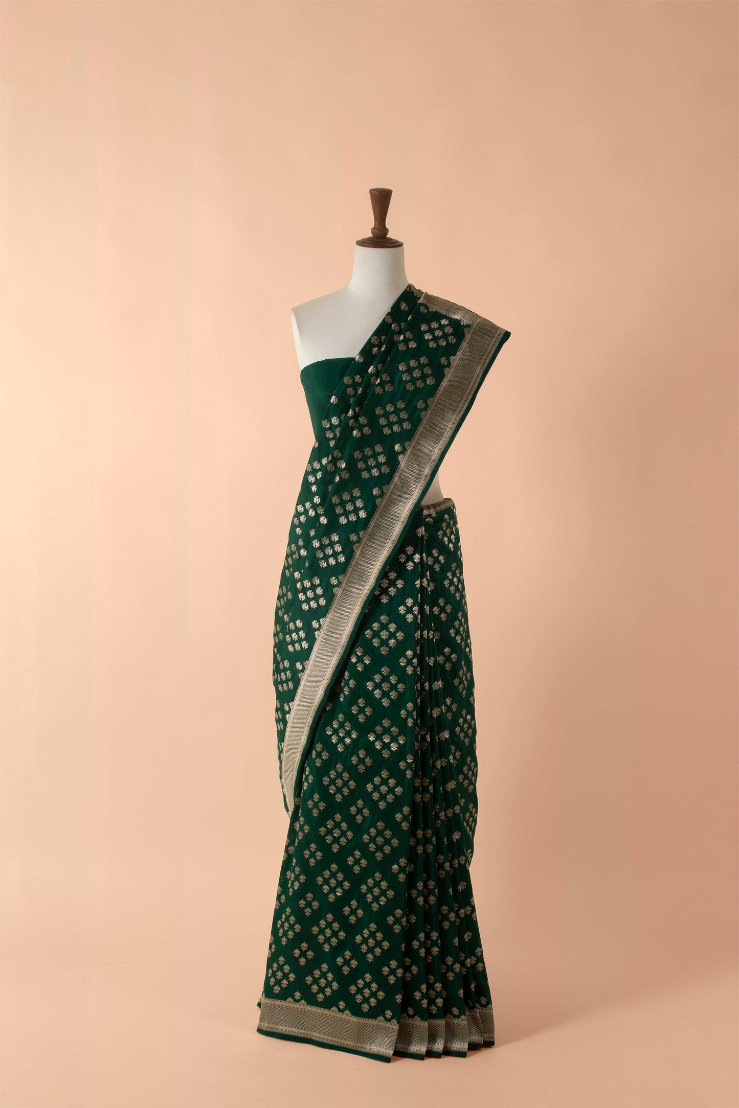 Handwoven Green Silk Sari